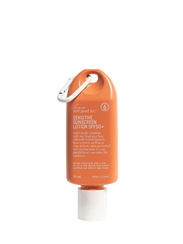 We Are Feel Good Inc. Sensitive Sunscreen Lotion SPF50+ PA++++ - Broad Spectrum UVA/UVB Protection, Fragrance-Free & Hypoallergenic for Sensitive Skin - Perfect for Beach, Swimming & Outdoor Activities