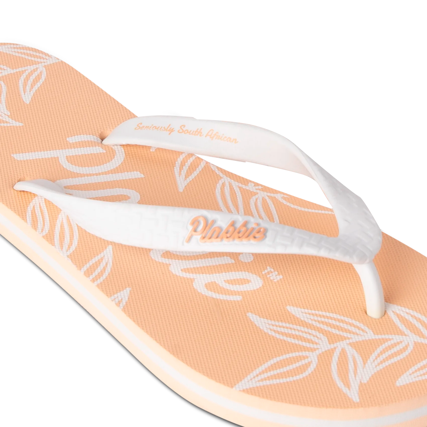 Plakkie Sardinia Bay Women's Sandals - Peach & White Comfortable Beach Slides for Summer, Pool, and Vacation Wear