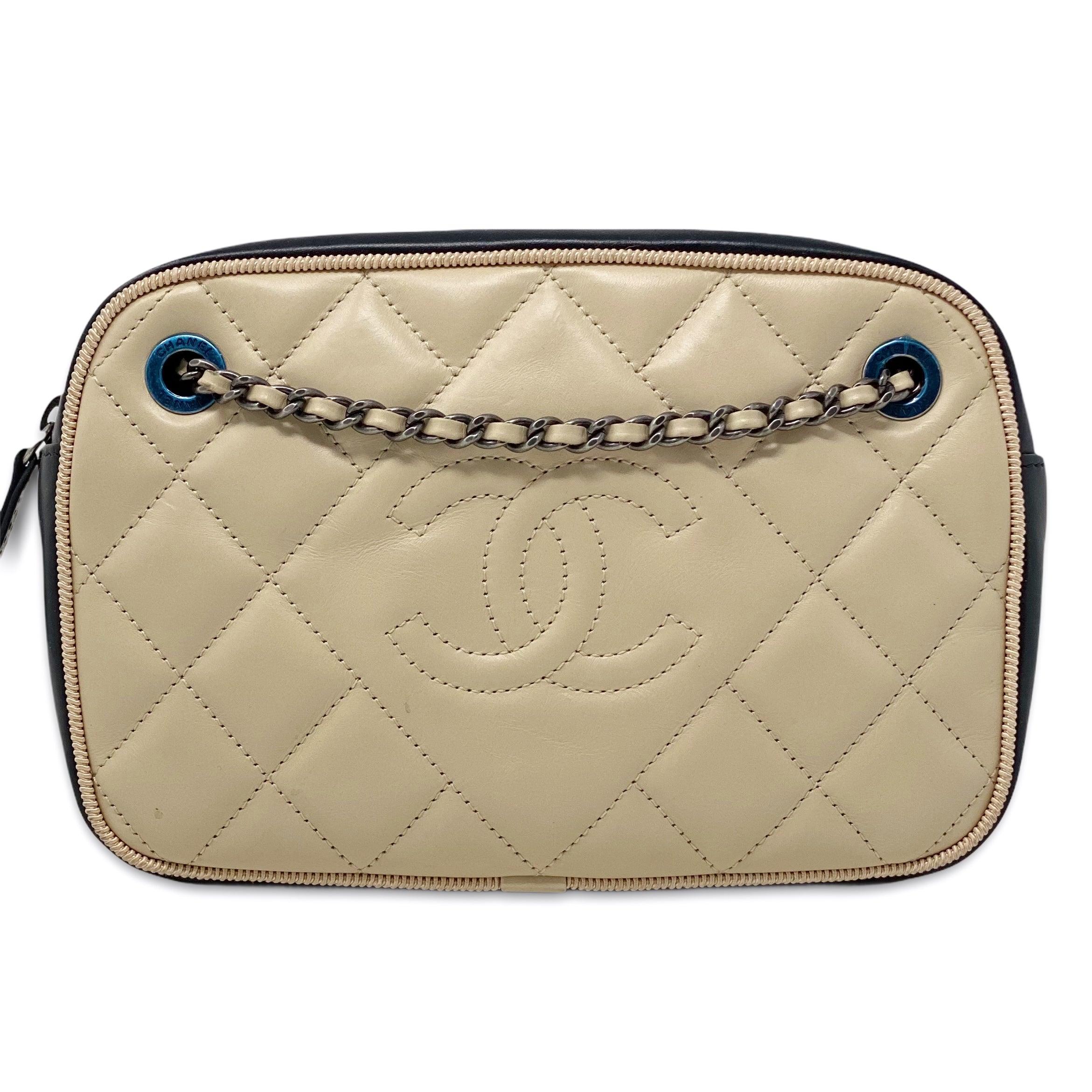 Chanel Beige Calfskin Small Ballerina Camera Crossbody Bag - Perfect for Date Night & Evening Events