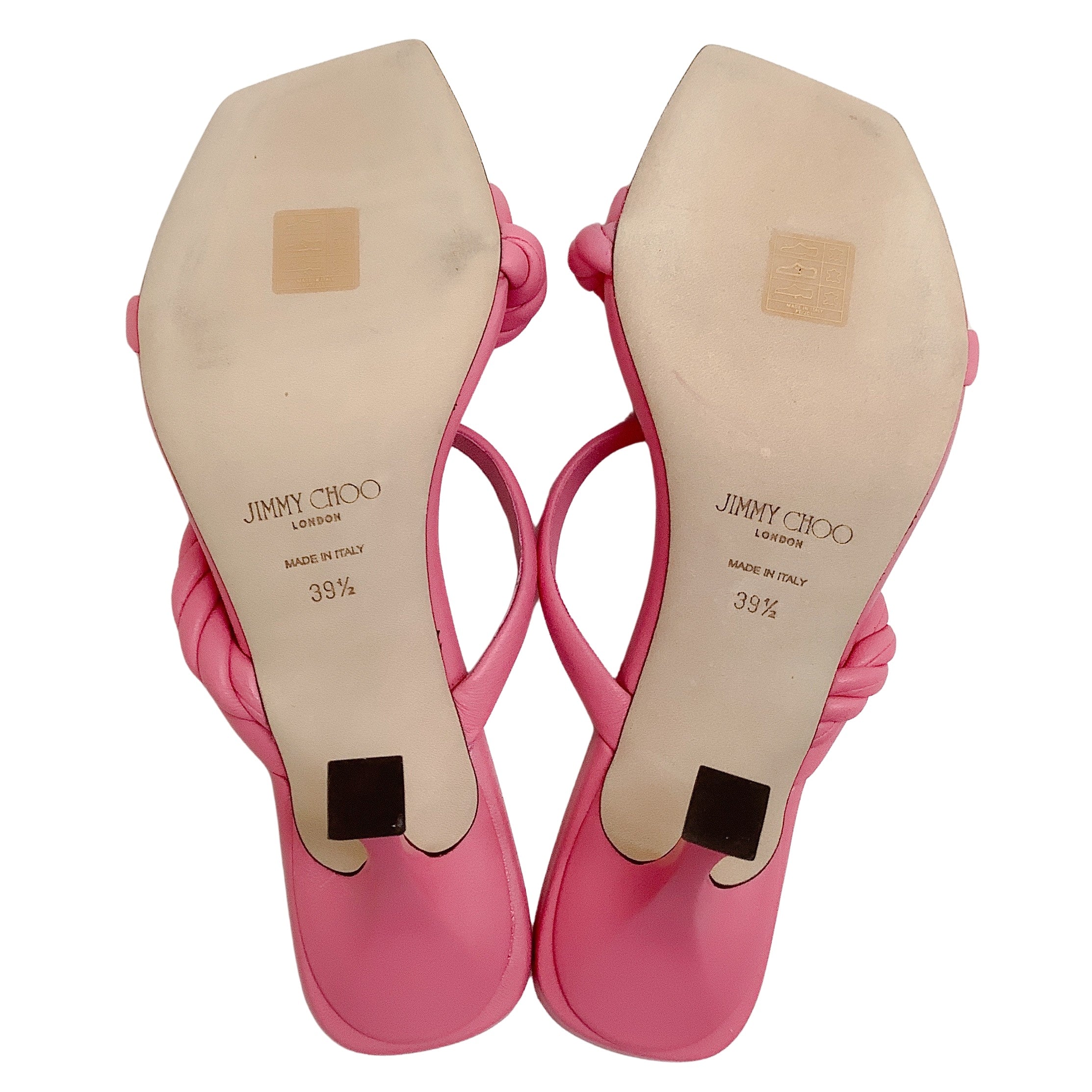 Jimmy Choo Candy Pink Leather Diosa 90 Zsa Sandals for Women - Elegant High Heel Dress Shoes for Weddings, Parties & Special Occasions