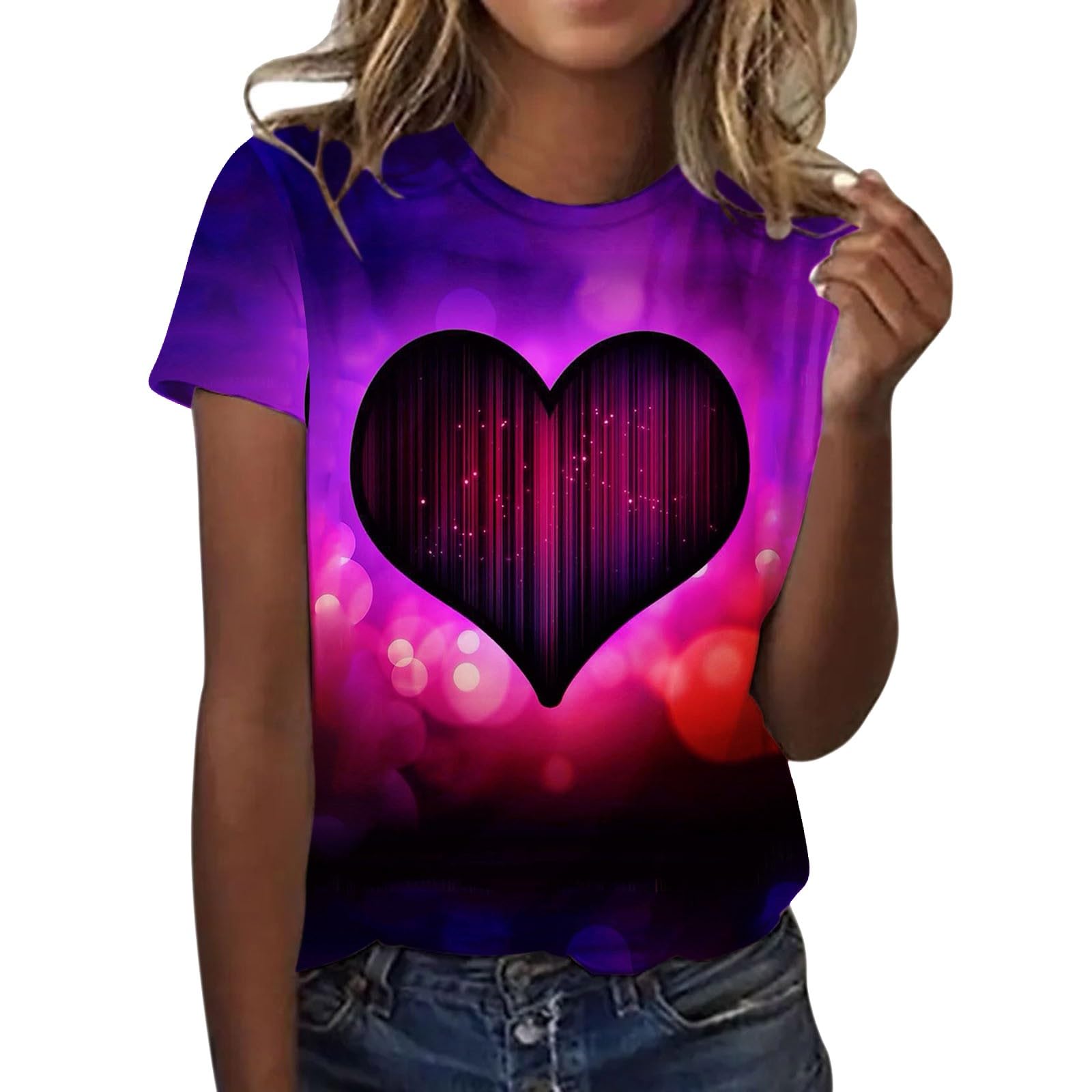 Trendy 2025 Women's Spring Round Neck Short Sleeve Tops | Valentine's Day Outfits & Going Out Blouses | Casual Date Night, Party Wear & Spring Fashion