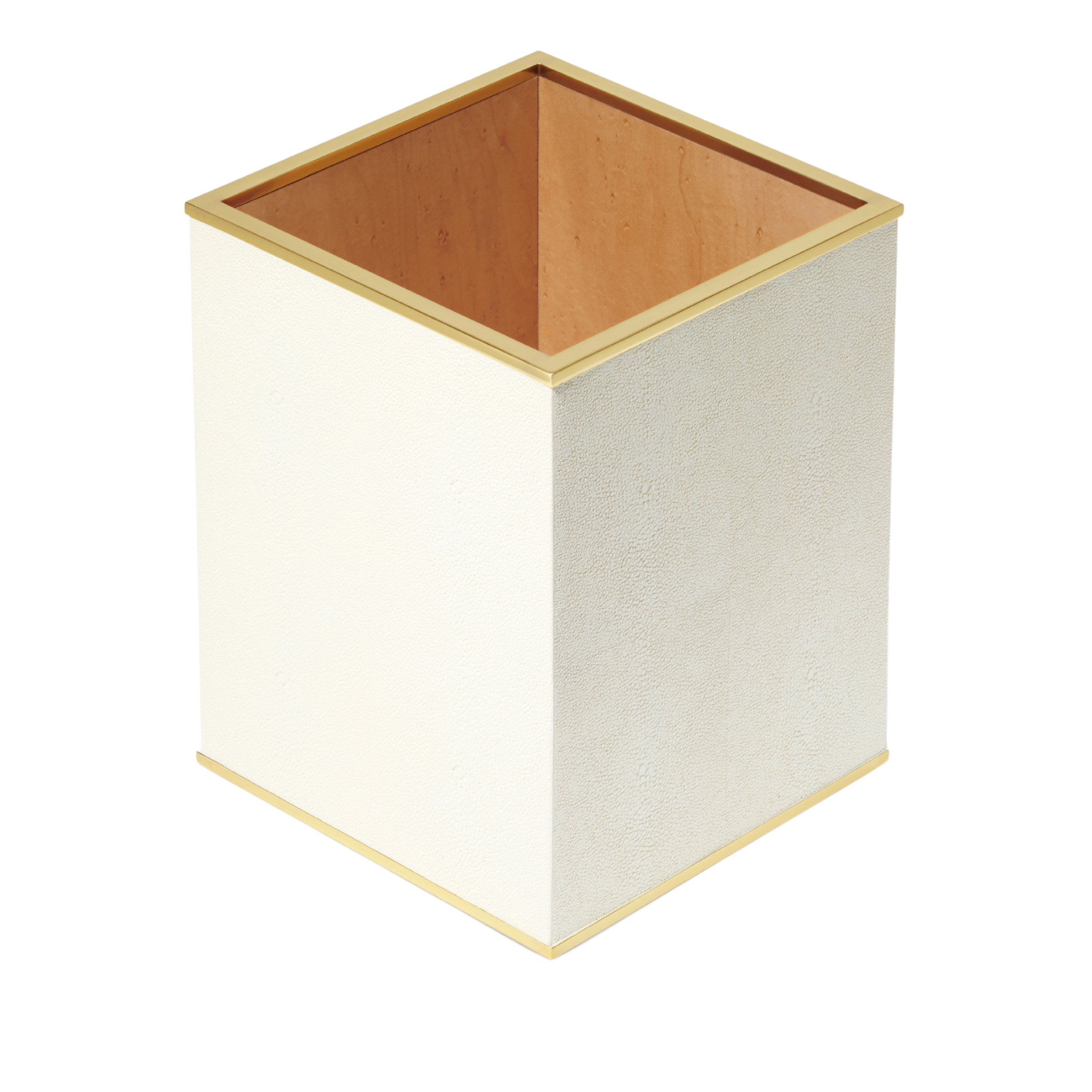 Luxury Shagreen Wastebasket - Elegant Leather Trash Can for Office & Home Decor | Vintage Style Desk Bin for Living Room, Bedroom & Office Organization