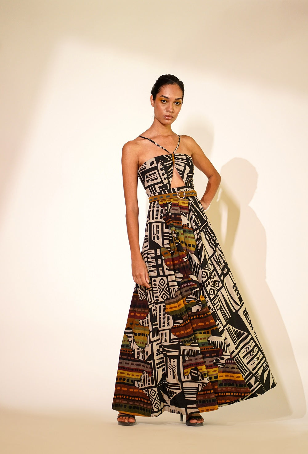 White Base Abstract Print Dress - Stylish Flowy Summer Dress for Women | Perfect for Beach, Party & Casual Outings