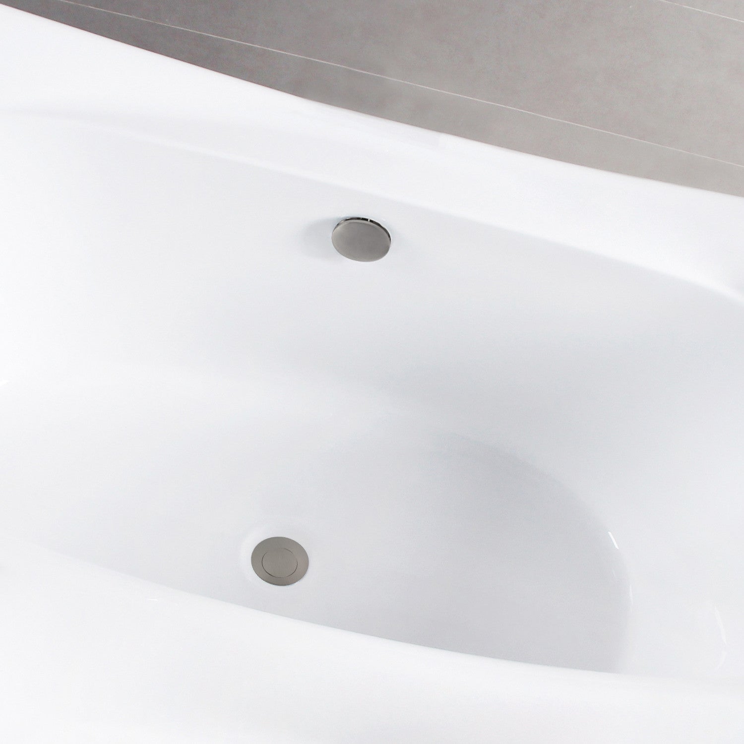 Aqua Eden 66 Inch Acrylic Freestanding Bathtub - Rectangular Double Ended Soaking Tub with Overflow Drain, Glossy White & Brushed Nickel Finish - Perfect for Luxury Bathroom Spa Relaxation