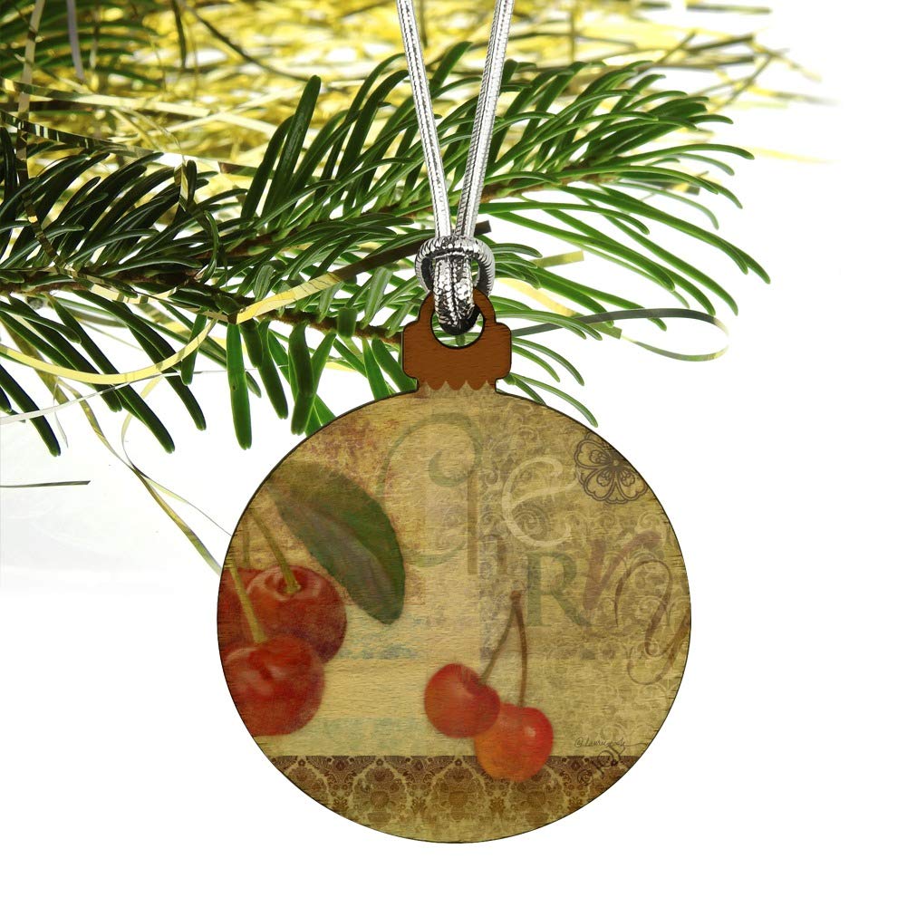 Christmas Tree Ornaments - Mini Wood Cherry Decorations in Red & Green for Holiday Decor | Perfect for Xmas Trees, Gifts & Festive Home Decor
