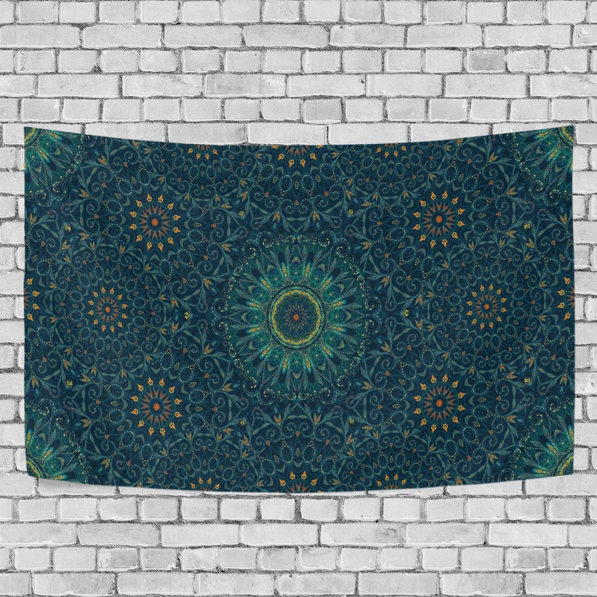 ALAZA Traditional Arabic Geometric Pattern Tapestry Wall Hanging - Handmade Boho Decor for Living Room, Bedroom, Dorm | Perfect for Home, Office & Meditation Space Decorations