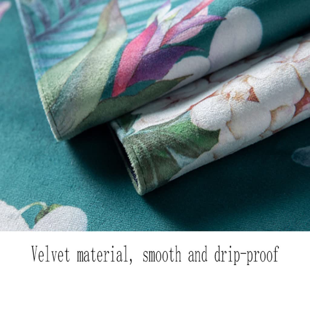 Elegant Embroidered Velvet Table Runner with Tassels - 32x180cm Rectangular Long Coffee Table Cover for Parties & Home Decor (Pink) - Perfect for Weddings, Dining Tables, and Holiday Decorations