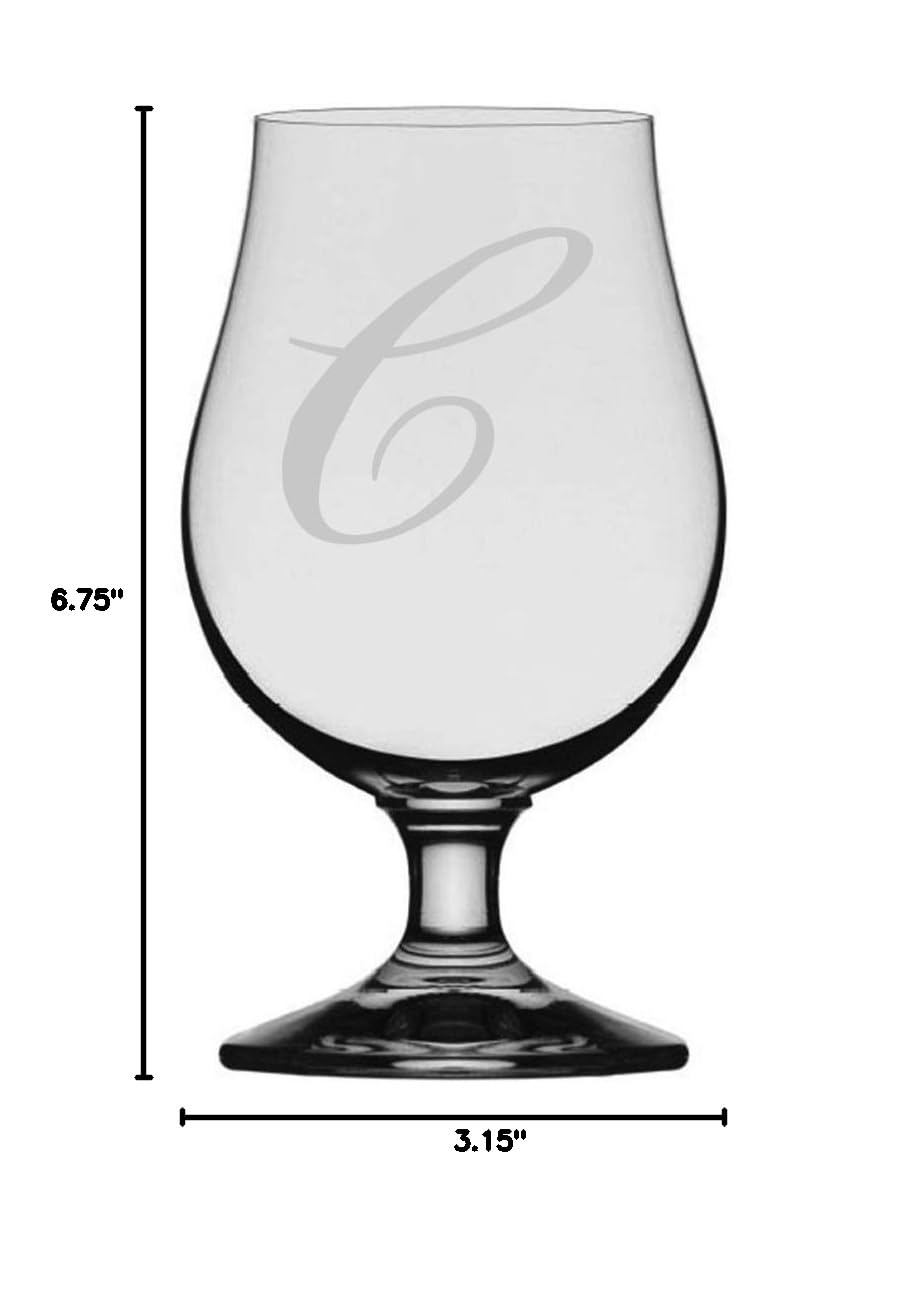 Monogrammed Glencairn Crystal Beer Glass - Letter C for Whiskey & Gifts