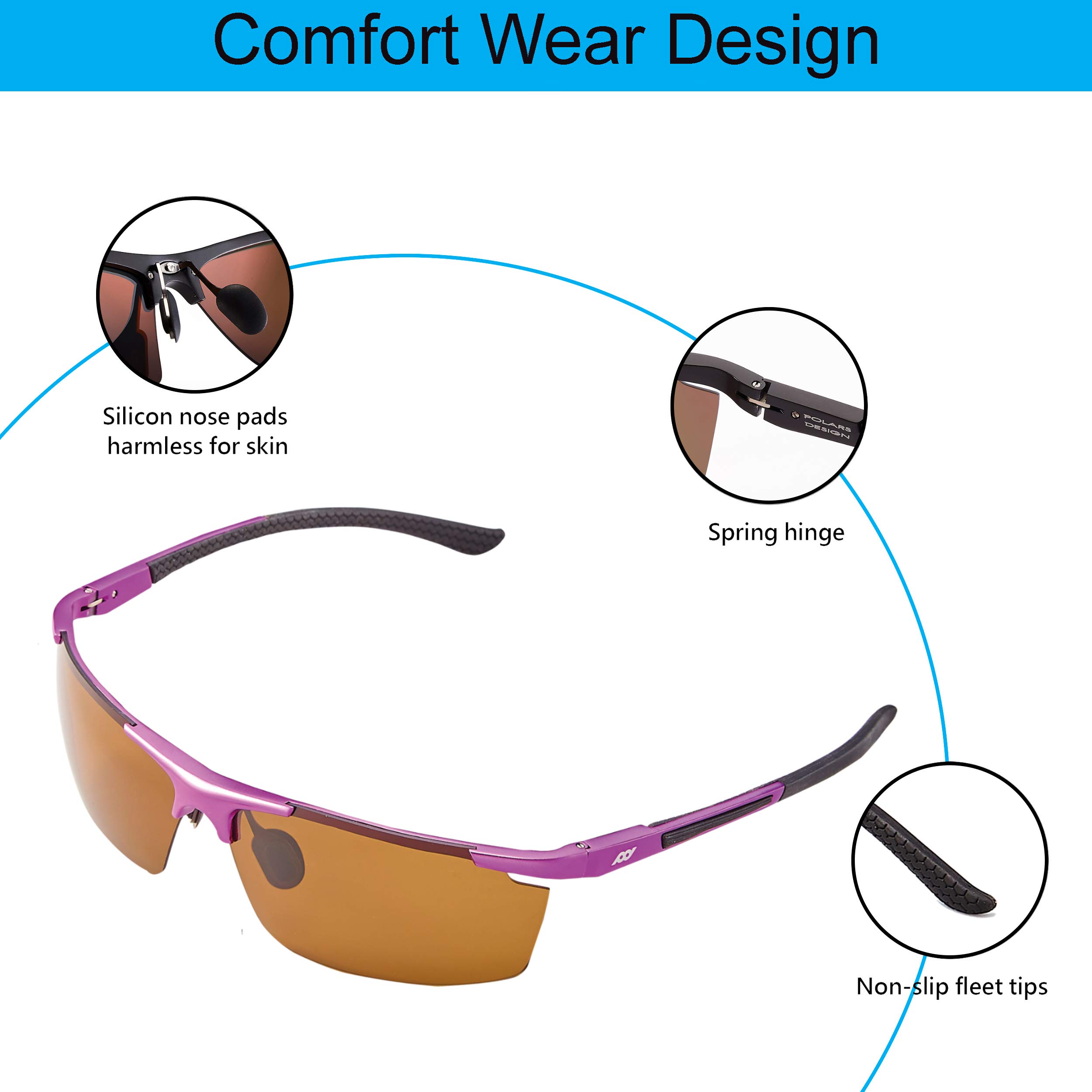Square Polarized Sunglasses UV400 Protection - Classic Rectangular Shades for Women & Men - Perfect for Driving, Fishing, Beach & Outdoor Activities