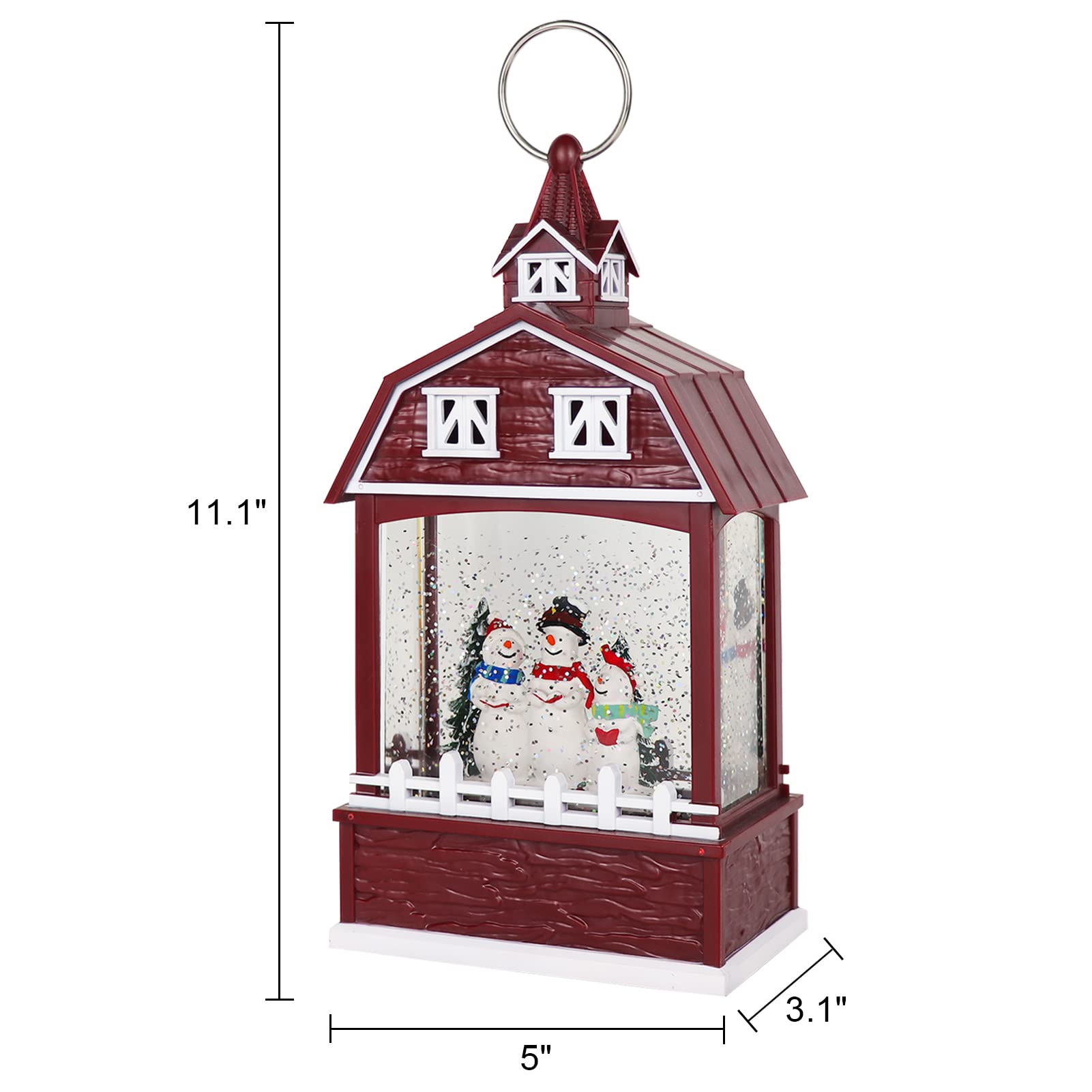 Eldnacele Musical Snow Globe Lantern with Timer - USB/Battery Operated Swirling Singing Water Glitter Light for Christmas Decor - Perfect for Adults & Kids Holiday Decorations (Snowman Design) - Ideal for Home, Office, and Gift-Giving