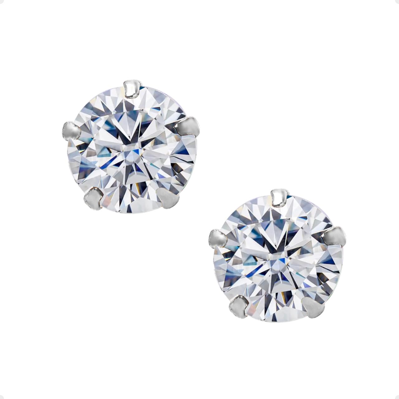 14K Yellow Gold & White Gold Moissanite Diamond Stud Earrings for Women & Men – Hypoallergenic Wedding, Anniversary & Gift Jewelry – Perfect for Everyday Wear, Date Nights & Special Occasions
