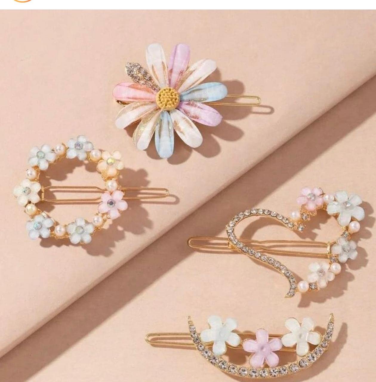 ASG 4 Pcs Handmade Floral Hair Clips for Women & Girls - Colorful Flower Hair Barrettes & Hair Pins - Perfect for Weddings, Parties & Everyday Hair Accessories