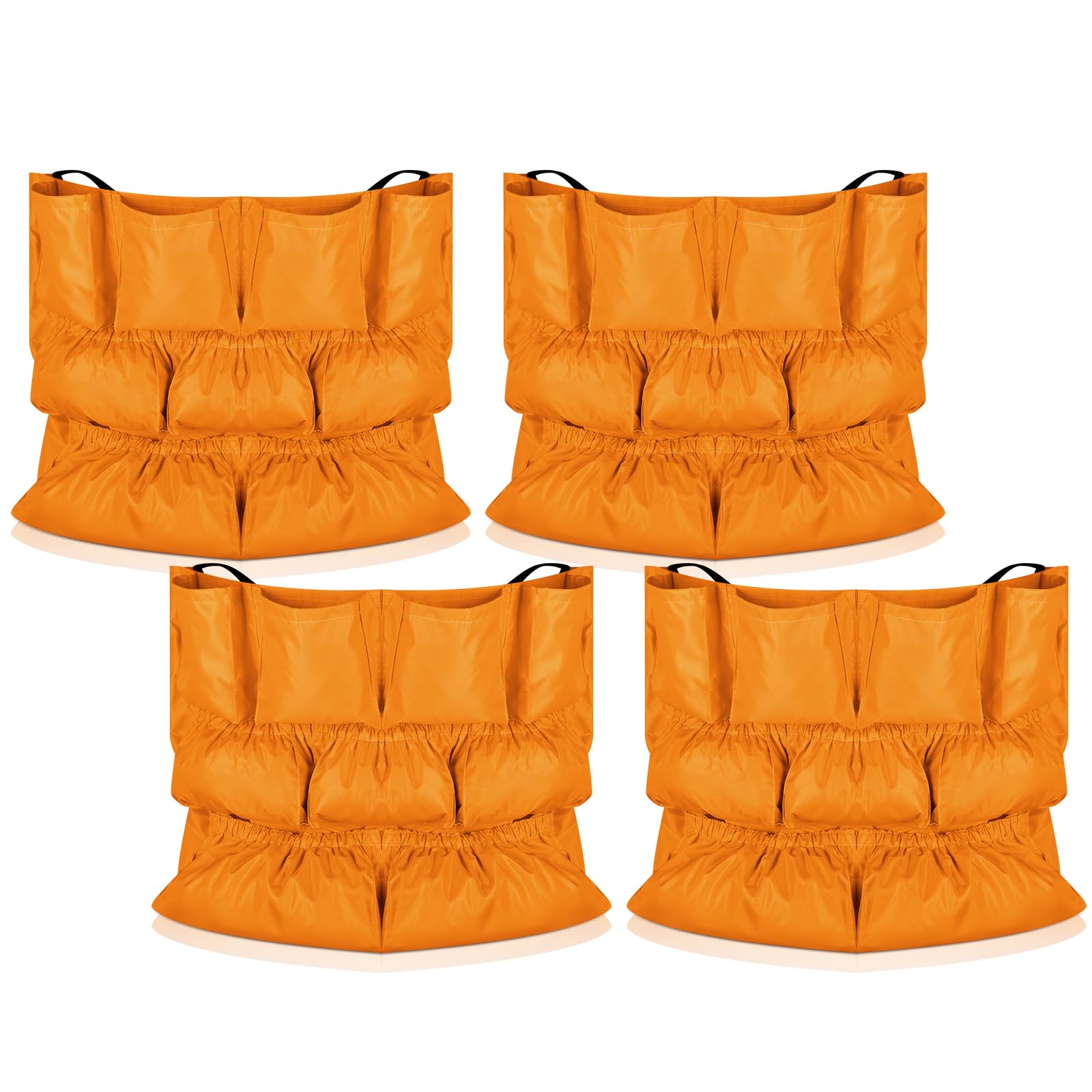 **4-Pack Yellow Trash Can Caddy Bags - Heavy Duty Garbage Bin Organizer for 32-50 Gallon Cans, Janitorial Cleaning Supplies Storage - Perfect for Home, Office & Commercial Use**