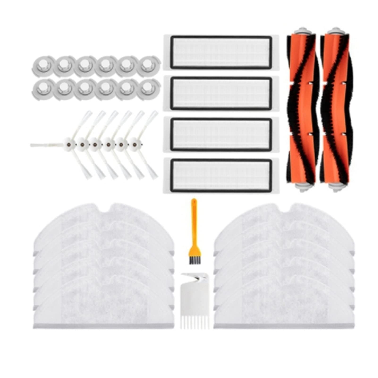 Premium HEPA Filter + Side Brush + Main Brush Replacement Kit for Xiaomi Vacuum 2 & Roborock S50/S55/S6 Robot Vacuums - Purple Floor Cleaning Accessories | Perfect for Pet Hair, Hardwood Floors & Deep Cleaning