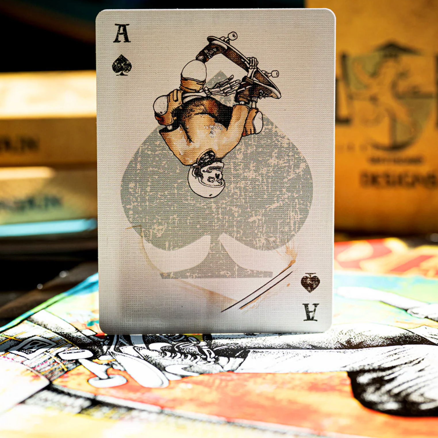 Lance Mountain Skating Skeletons Playing Cards - Premium Deck for Skateboarders, Collectors & Card Game Lovers - Perfect for Parties, Gifts & Game Nights