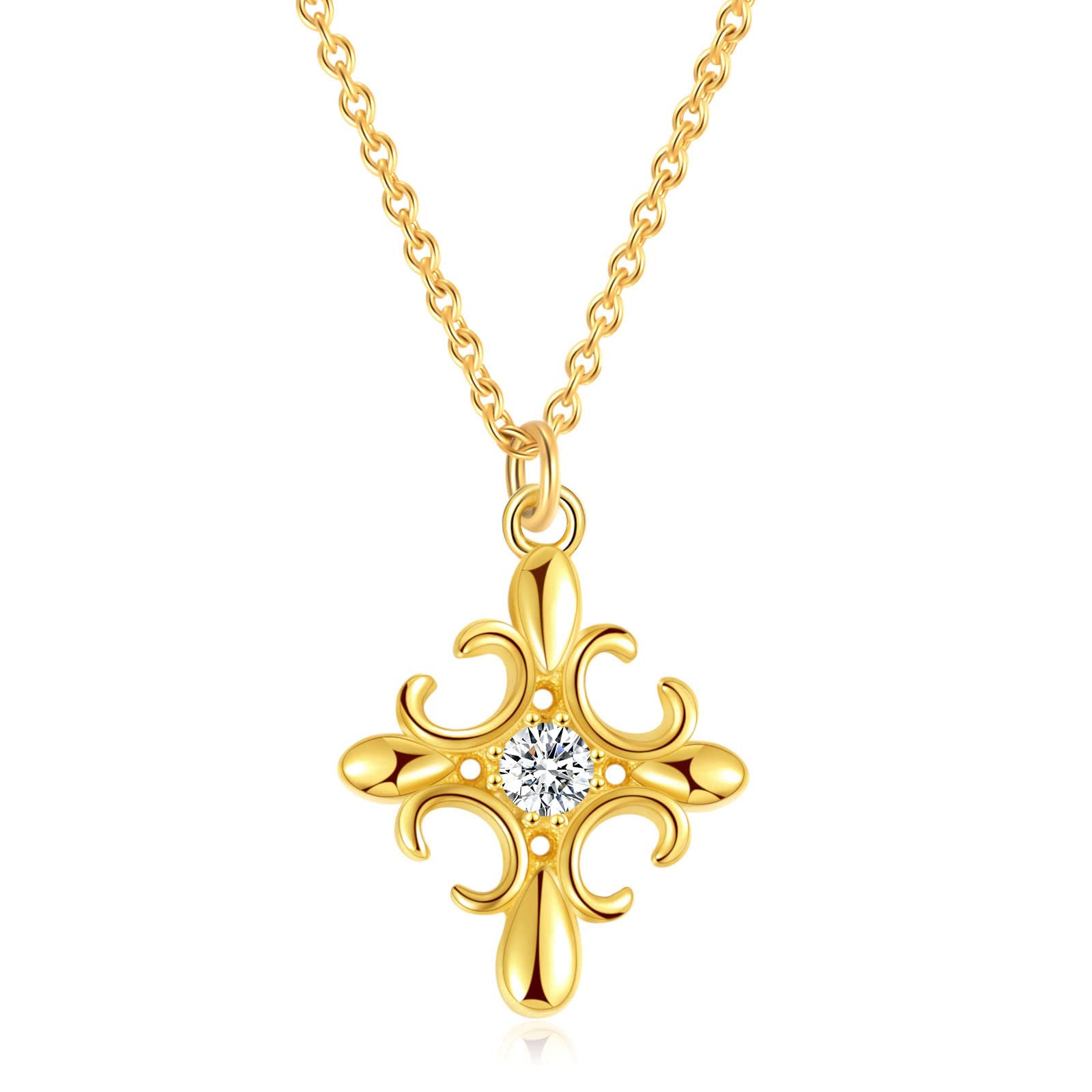 925 Sterling Silver Cross Necklace for Women - Dainty Gold Cross Pendant Choker, Faith Jewelry Gift for Mother's Day, Birthday, Baptism | Perfect for Church, Weddings & Everyday Wear