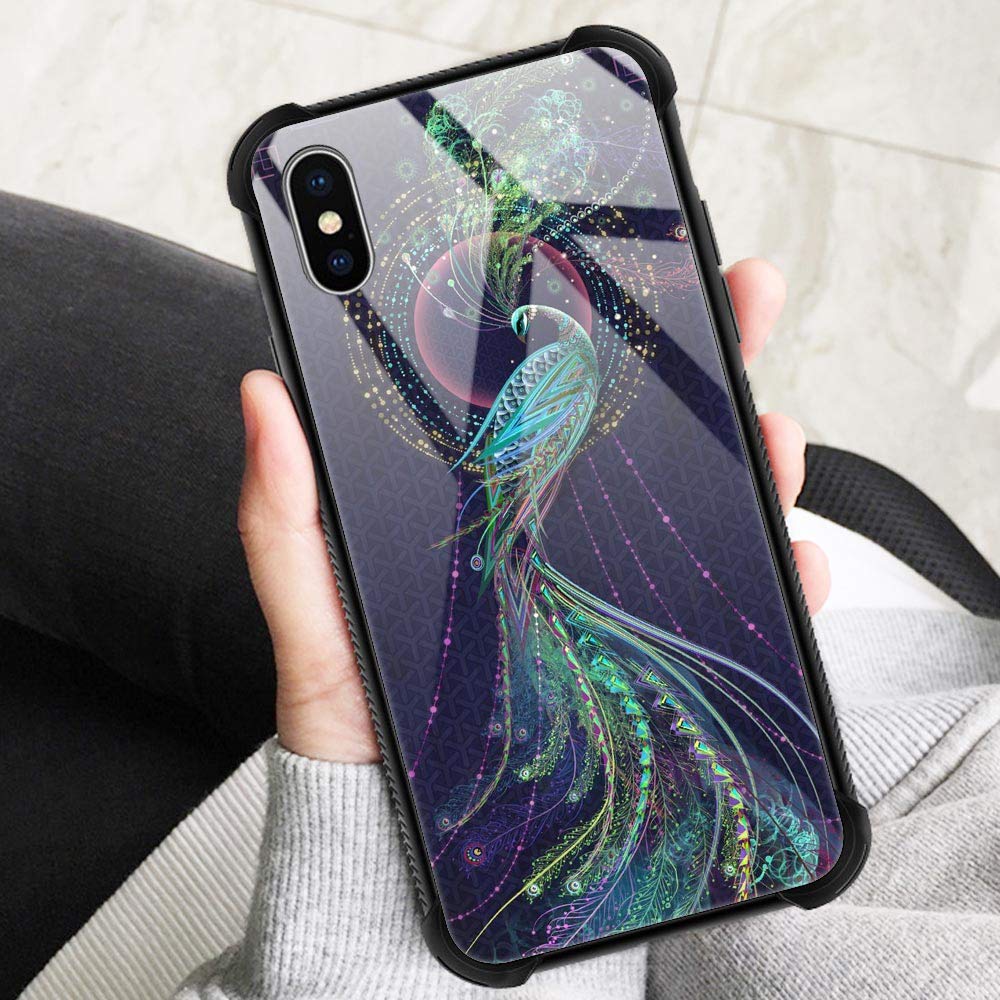 Military-Grade Shockproof iPhone XR Case with All-Around Protection & Anti-Scratch Design - Peacock Pattern | Perfect for Outdoor Activities, Travel & Daily Use
