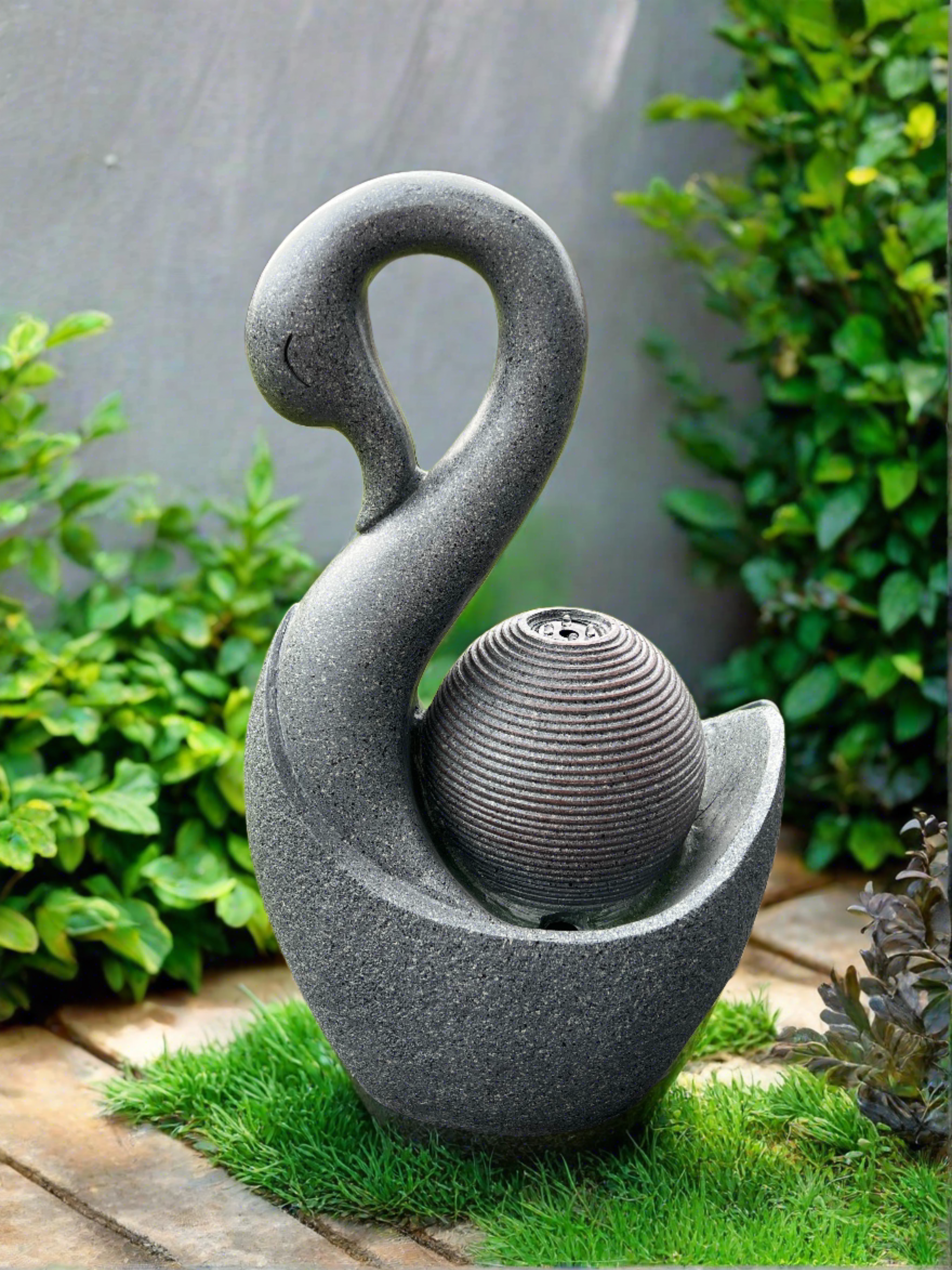 Solar Powered Swan Water Fountain with LED Lights - 28x20x48cm Outdoor Garden Decor for Patio, Yard & Landscape