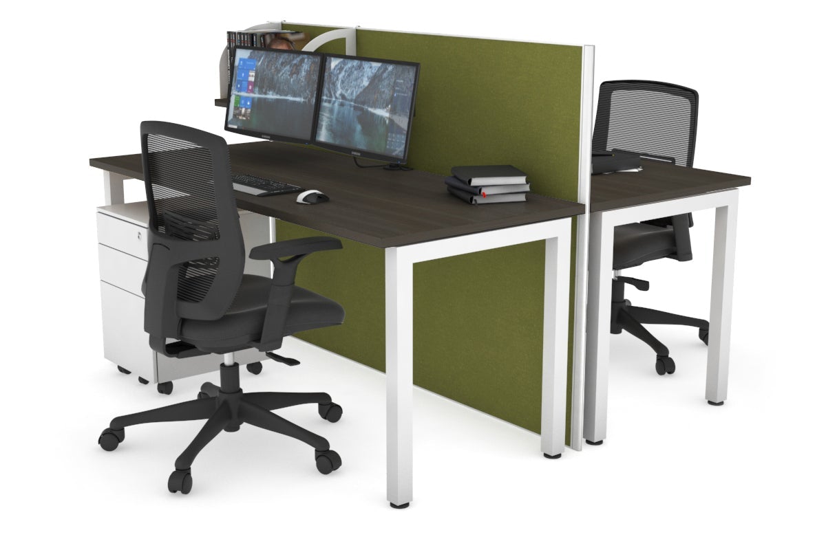 Horizon Quadro 2-Person Office Workstation Bench with Square Legs - 70.9