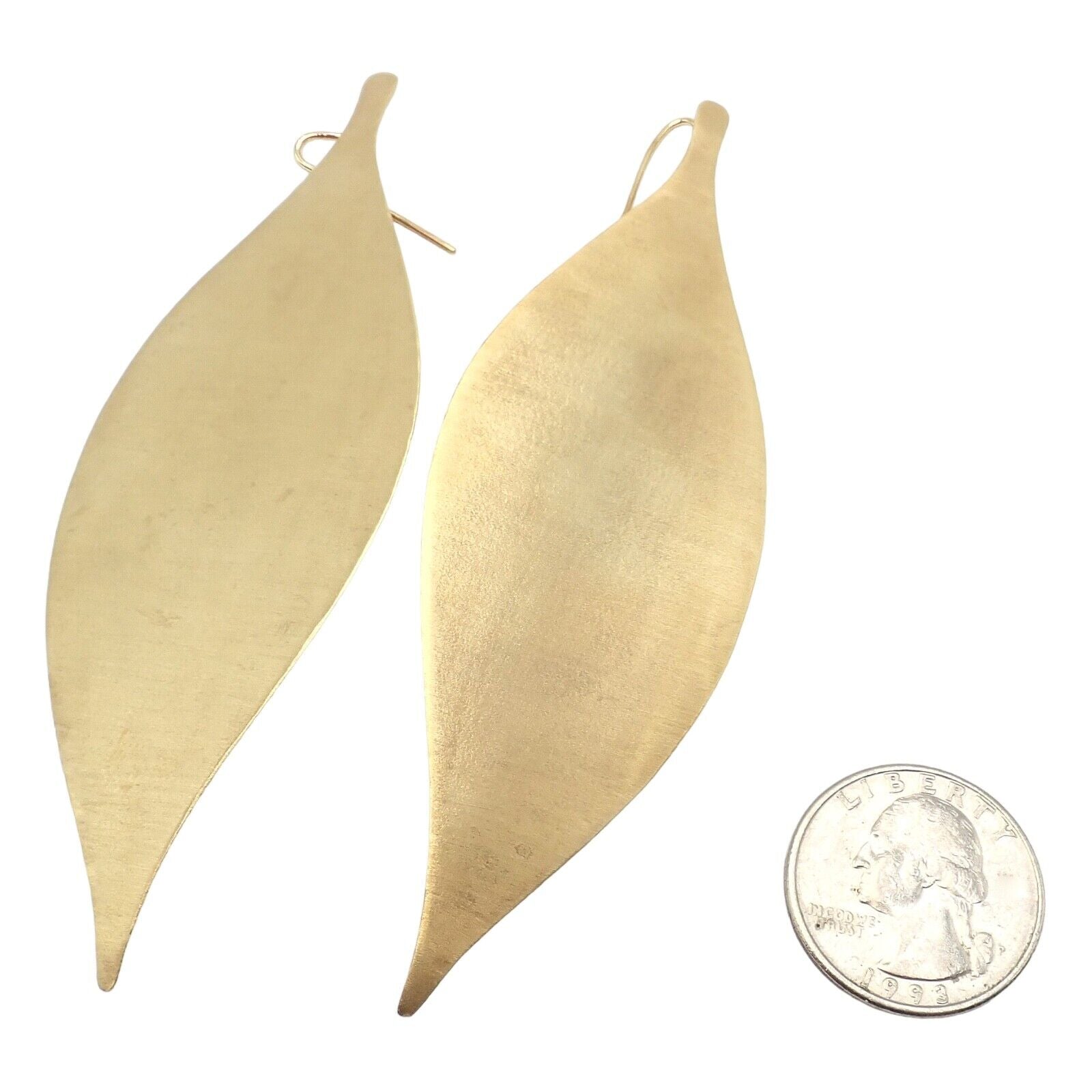 Authentic H. Stern 18k Yellow Gold Large Leaf Dangle Earrings - Luxury Statement Jewelry for Women, Perfect for Weddings, Parties & Special Occasions
