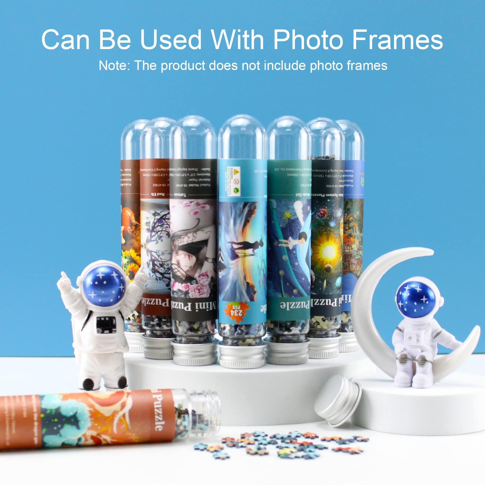 234-Piece Mini Jigsaw Puzzles for Adults - 8 Pack Small Challenging Micro Puzzles (6x4in) | Test Tube & Tiny Puzzle Set for Home Decor, Stress Relief & Brain Training | Perfect Gift for Puzzle Lovers & Family Game Night