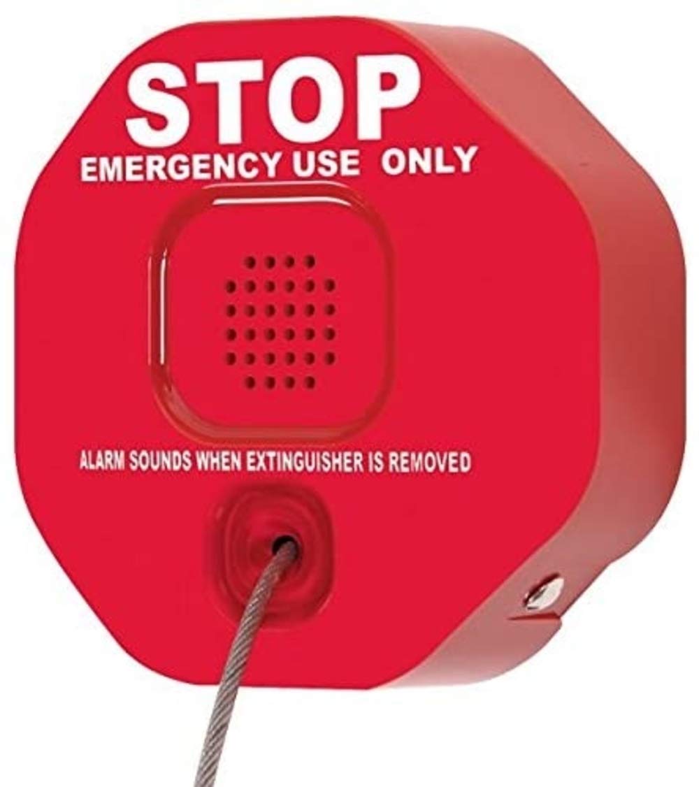Fire Extinguisher Alarm - Red Color Safety Device for Home & Office | Emergency Fire Protection Equipment for Kitchen, Garage, and Workplace