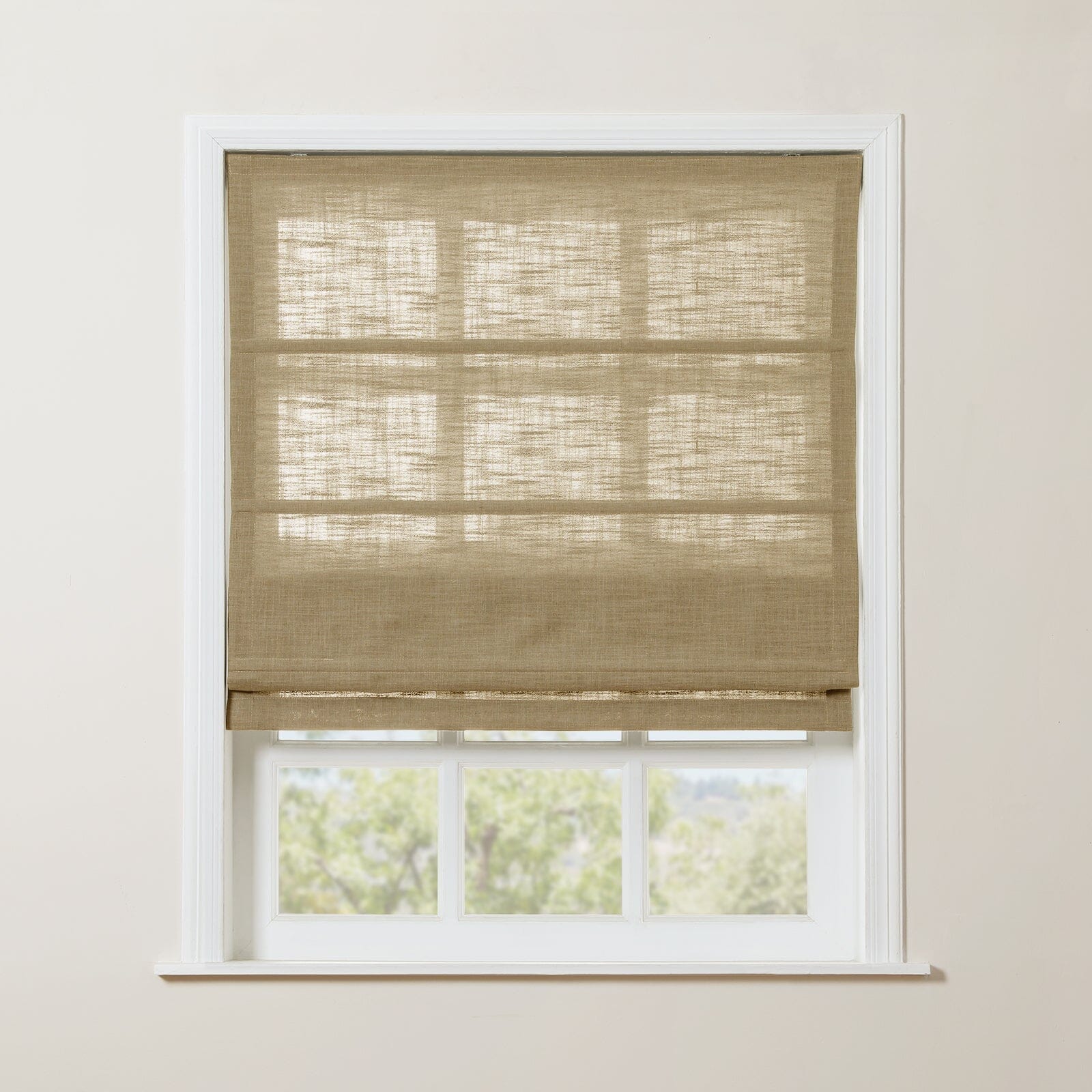 Linen Roman Shade Cordless Window Treatment - Blackout Custom Size for Living Room & Bedroom | Home Decor & Light Control Solution