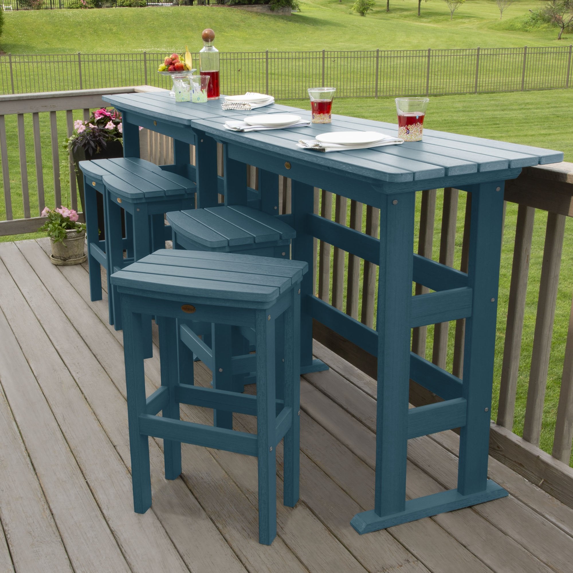Lehigh 6-Piece Bar Height Balcony Patio Set - Outdoor Dining & Entertaining Furniture for Small Spaces