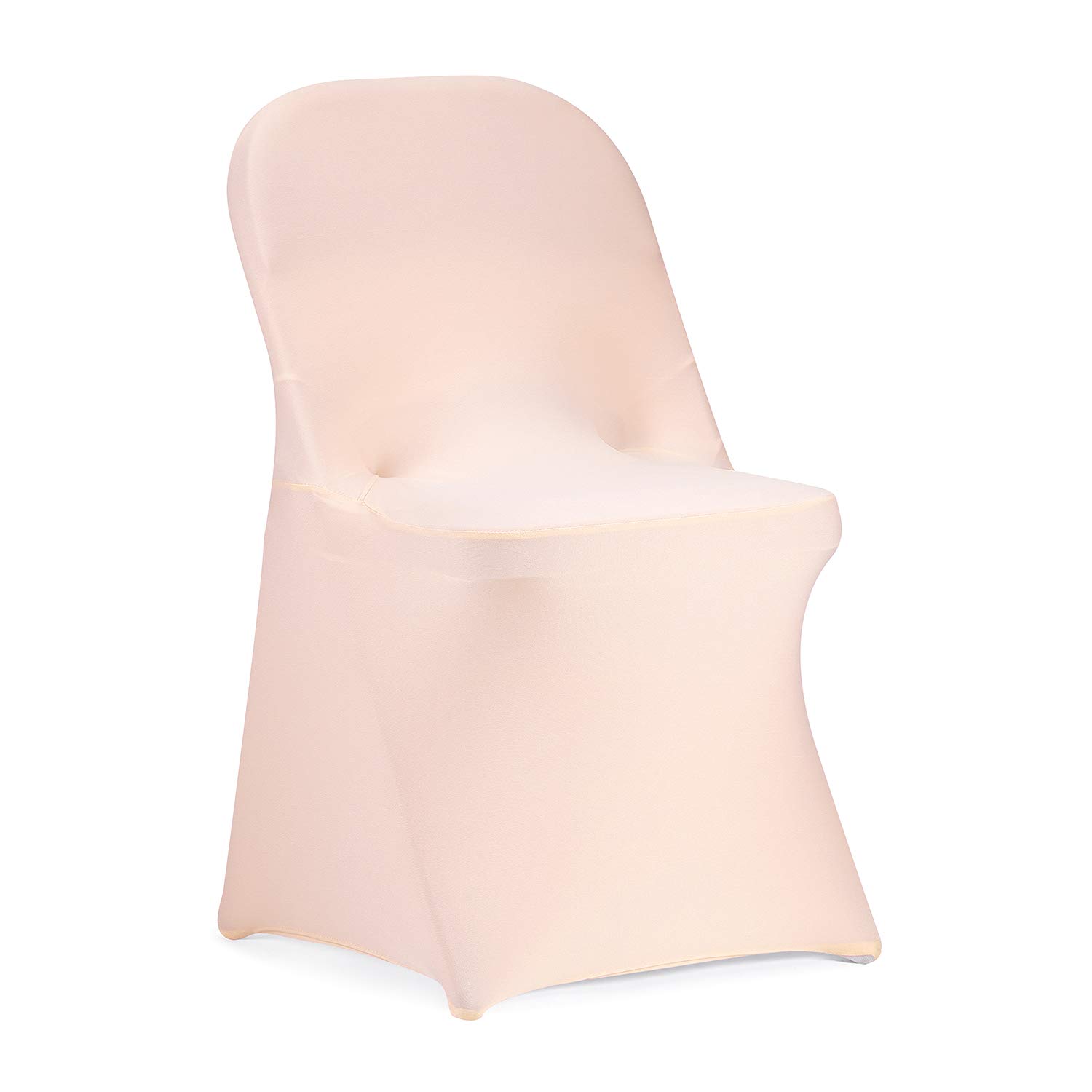 Peomeise Stretch Spandex Folding Chair Covers - 6 Pack Blush Pink Elastic Banquet Chair Slipcovers for Weddings, Parties, Dining Events & Home Decor