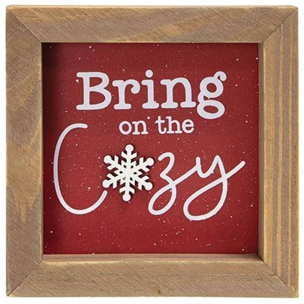 Bring on the Cozy Framed Sign - Rustic Farmhouse Wall Decor for Living Room, Bedroom & Office - Perfect for Home Decor & Gift Giving