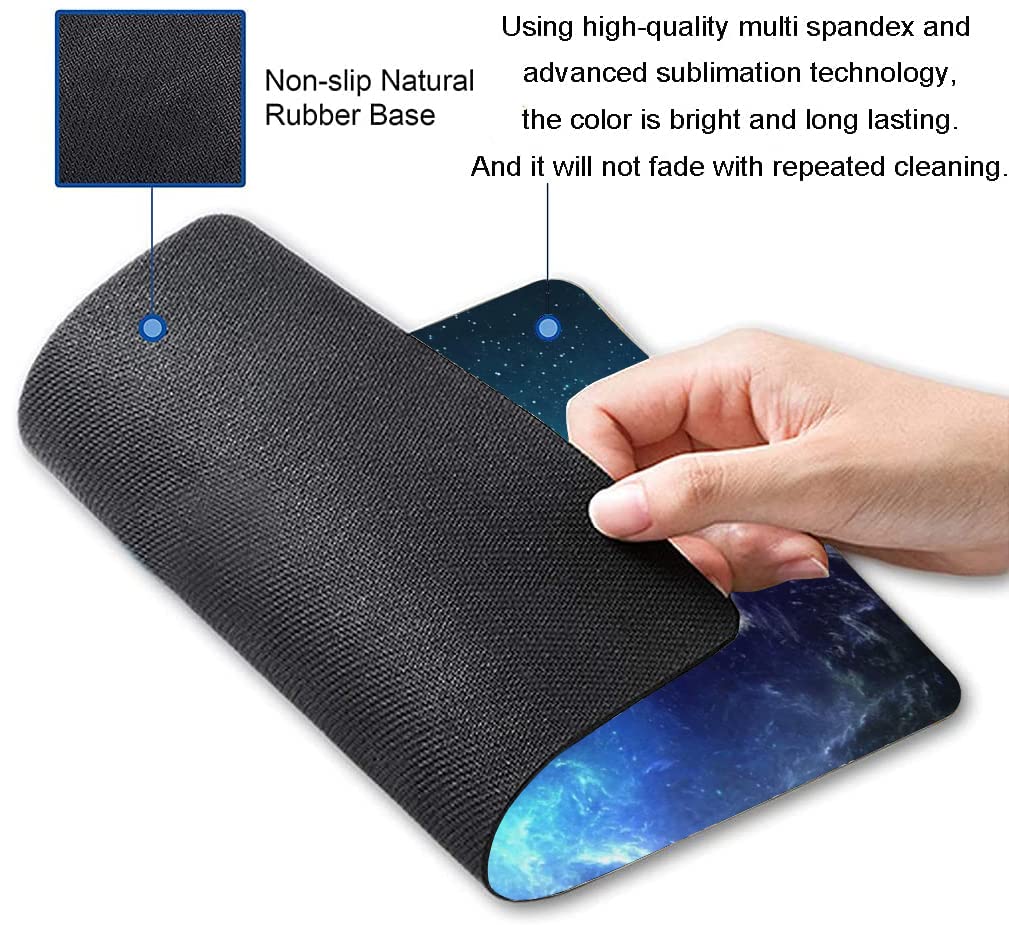 Custom Square Gaming Mouse Pad - Non-Slip Rubber Base for PC & Office Use - Starry Sky Design Computer Mousepad for Gamers & Workstations - Perfect for Gaming, Office Work & Home Desks