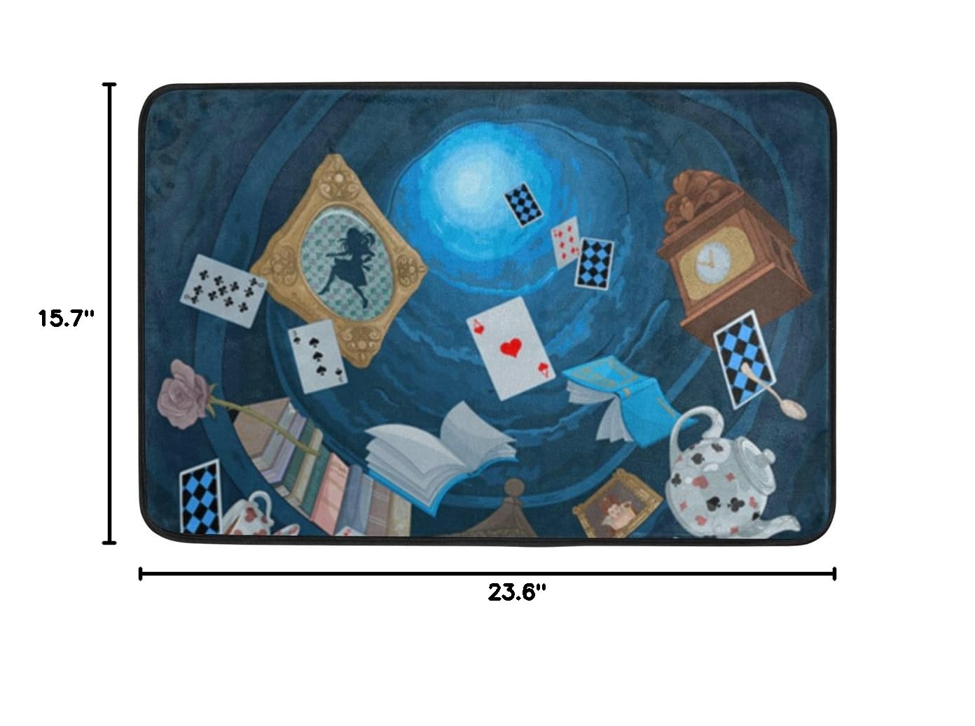 ALAZA Cooper Girl Rabbit Hole Doormat - Washable Non-Slip Floor Mat for Home Entrance (23.6x15.7 Inch) - Perfect for Living Room, Bedroom, Office & Front Door Decor