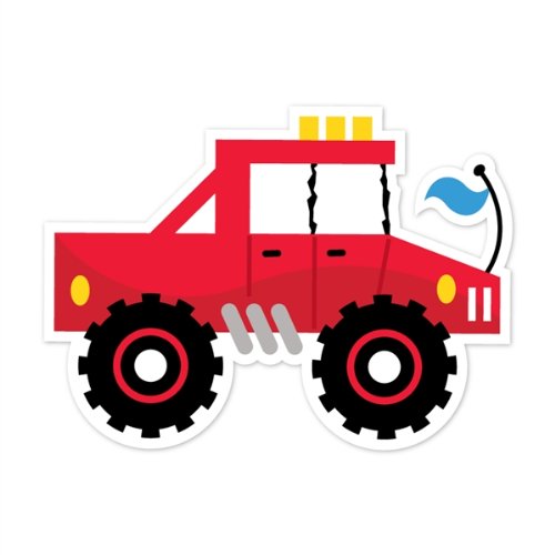 Peel & Stick Wall Decals - Red Truck Design (24x18.25 in) - Easy DIY Home Decor for Bedroom, Nursery & Living Room - Caleb Gray Studios