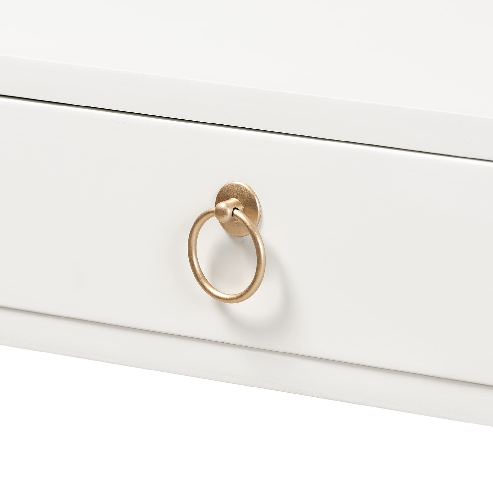 Baxton Studio Beagan Modern Console Table - White & Gold Finish for Entryway, Living Room, or Hallway Decor