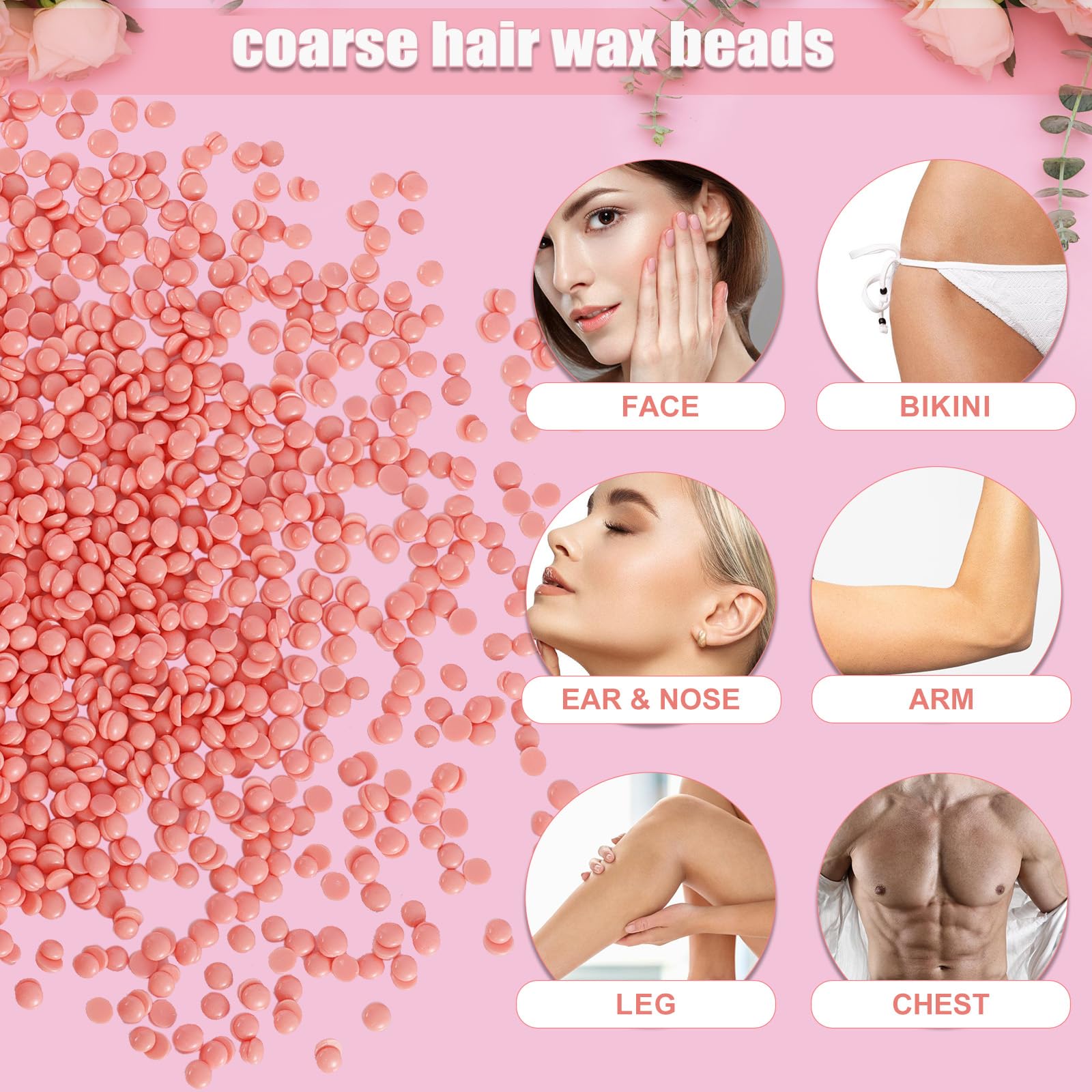 Professional Body Wax Beads for Bikini & Armpit Hair Removal - Hard Wax Kit for Coarse Hair - At-Home Waxing & Salon Use