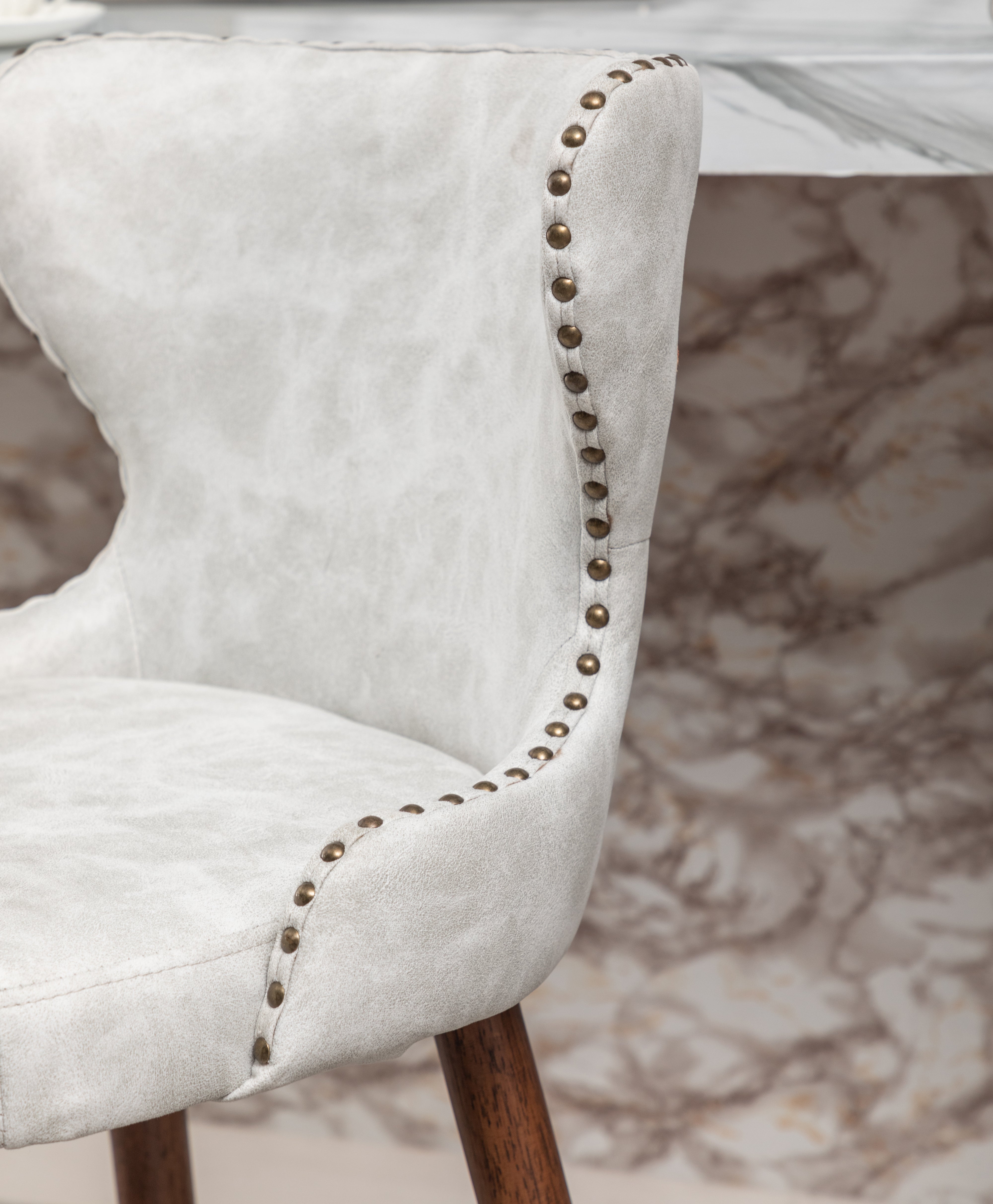 Roundhill Furniture Nevis Mid-Century Modern Faux Leather Tufted Nailhead Trim Counter Stools - Set of 2, White - Perfect for Kitchen Islands, Breakfast Bars & Home Decor