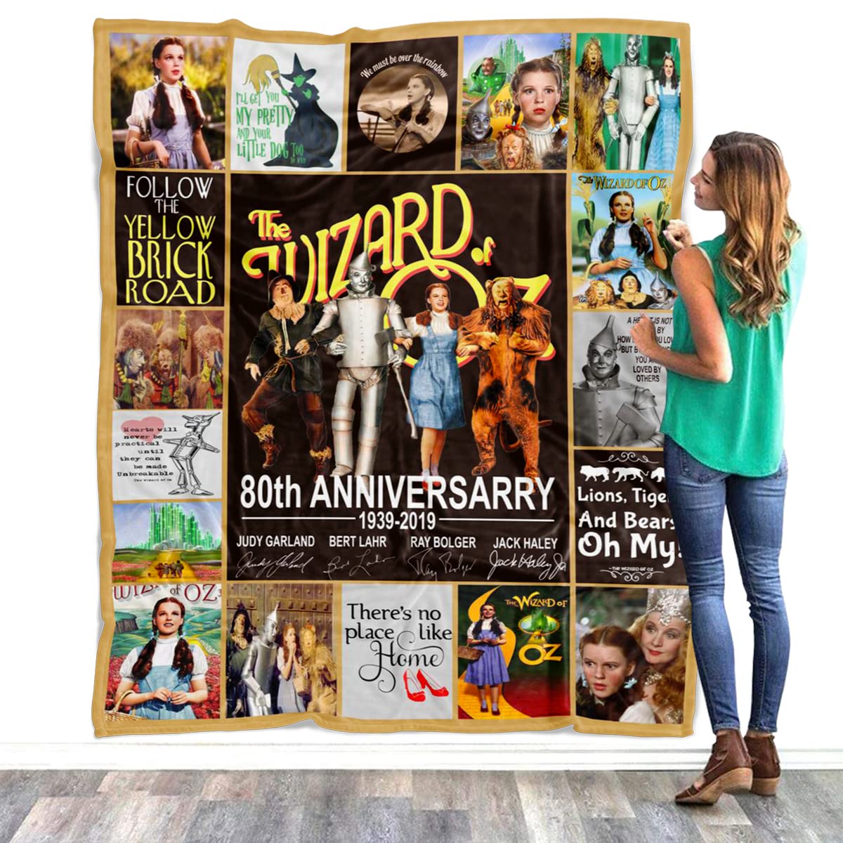 The Wizard of Oz Fleece Sherpa Blanket - Super Soft & Lightweight Cozy Throw for Bed, Couch, Sofa - Perfect for Movie Nights, Camping & Winter Snuggling