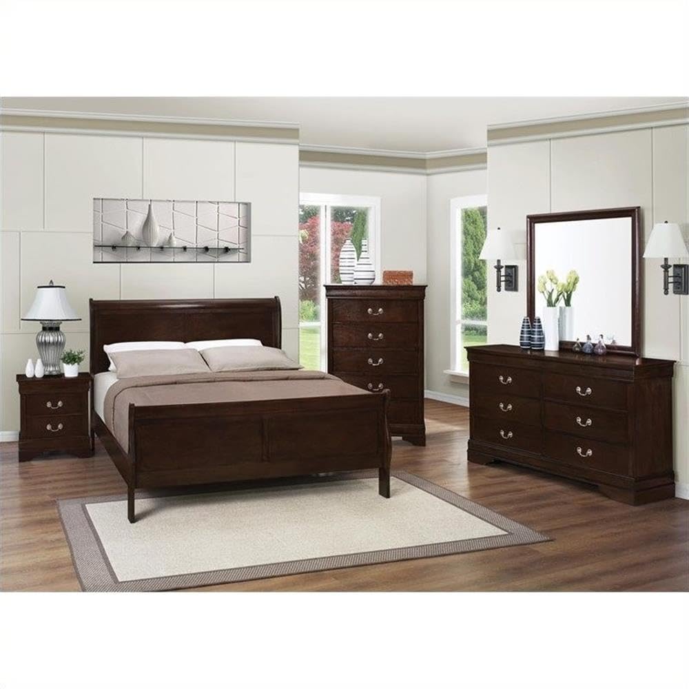 Louis Philippe 2-Piece Bedroom Set - Brown Dresser and Nightstand Coaster Furniture | Perfect for Master Bedroom, Guest Room & Home Decor