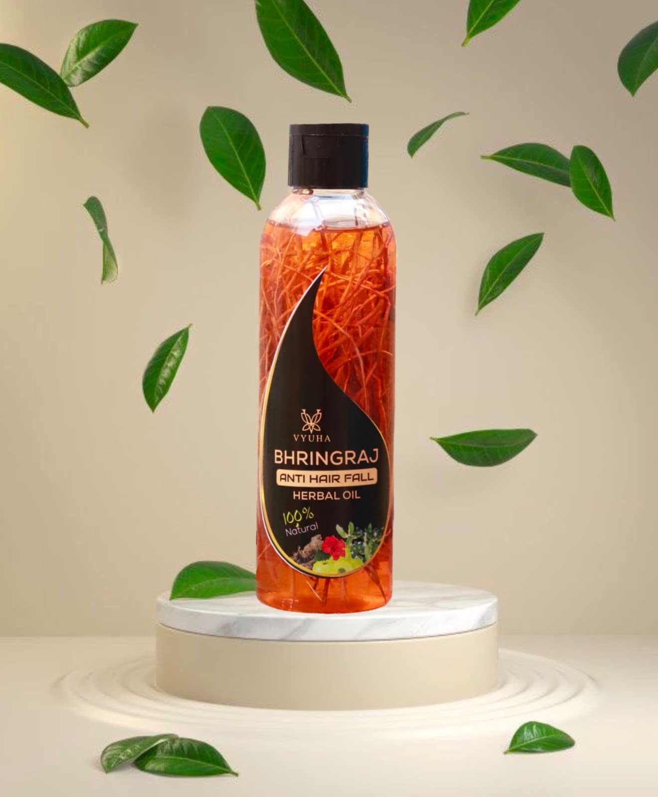 Vyuha Anti Hair Fall Herbal Oil with Bhringraj - 200ml for All Hair Types | Promotes Hair Growth & Reduces Hair Loss | Perfect for Daily Scalp Massage & Hair Care Routine