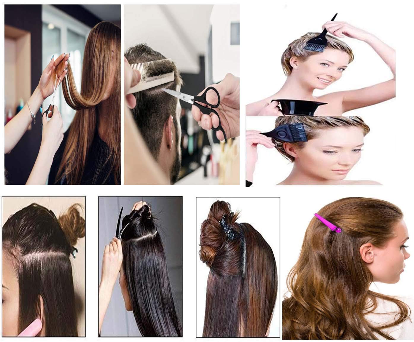 SIYAA Professional Hairdressing Kit - Hair Dye Bowl, Apron, Cutting Sheet, Hair Dryer with Round Brush, Section Clips & Scissors for Salon & Home Use - Perfect for Stylists, Barbers & DIY Hair Care