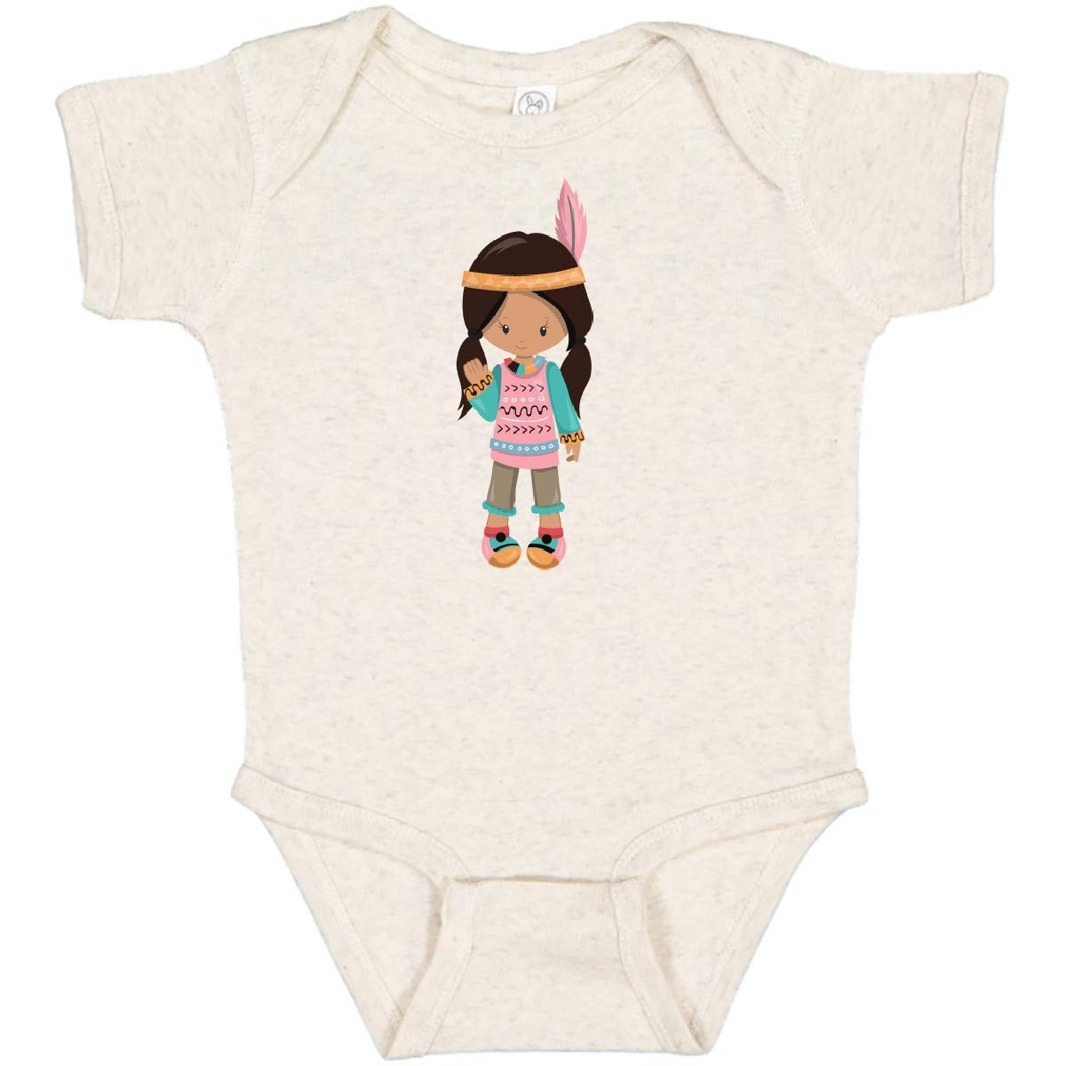 Inktastic Native American Girl Baby Bodysuit - Cute Brown Hair Infant Onesie for Casual Wear, Family Photos & Cultural Celebrations