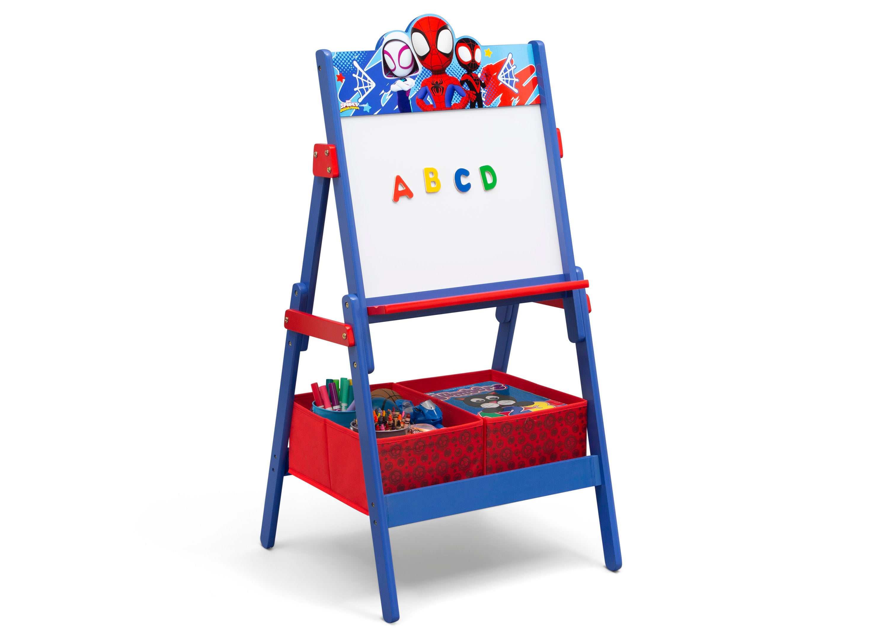Spidey and His Amazing Friends Wooden Activity Easel with Storage - Kids Art Station for Drawing, Painting & Learning - Perfect for Home, Classroom & Playroom
