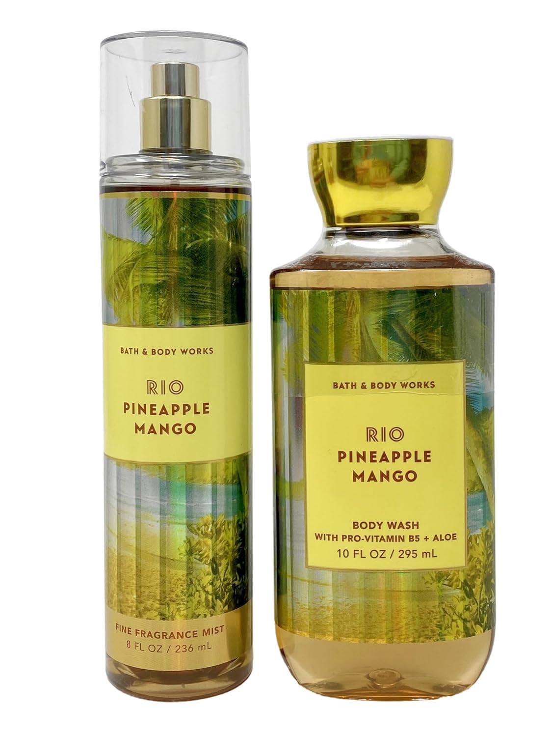 Rio Pineapple Mango Fragrance Mist & Body Wash Gift Set - Tropical Scented Bath & Body Works Duo for Women, Shower & Relaxation