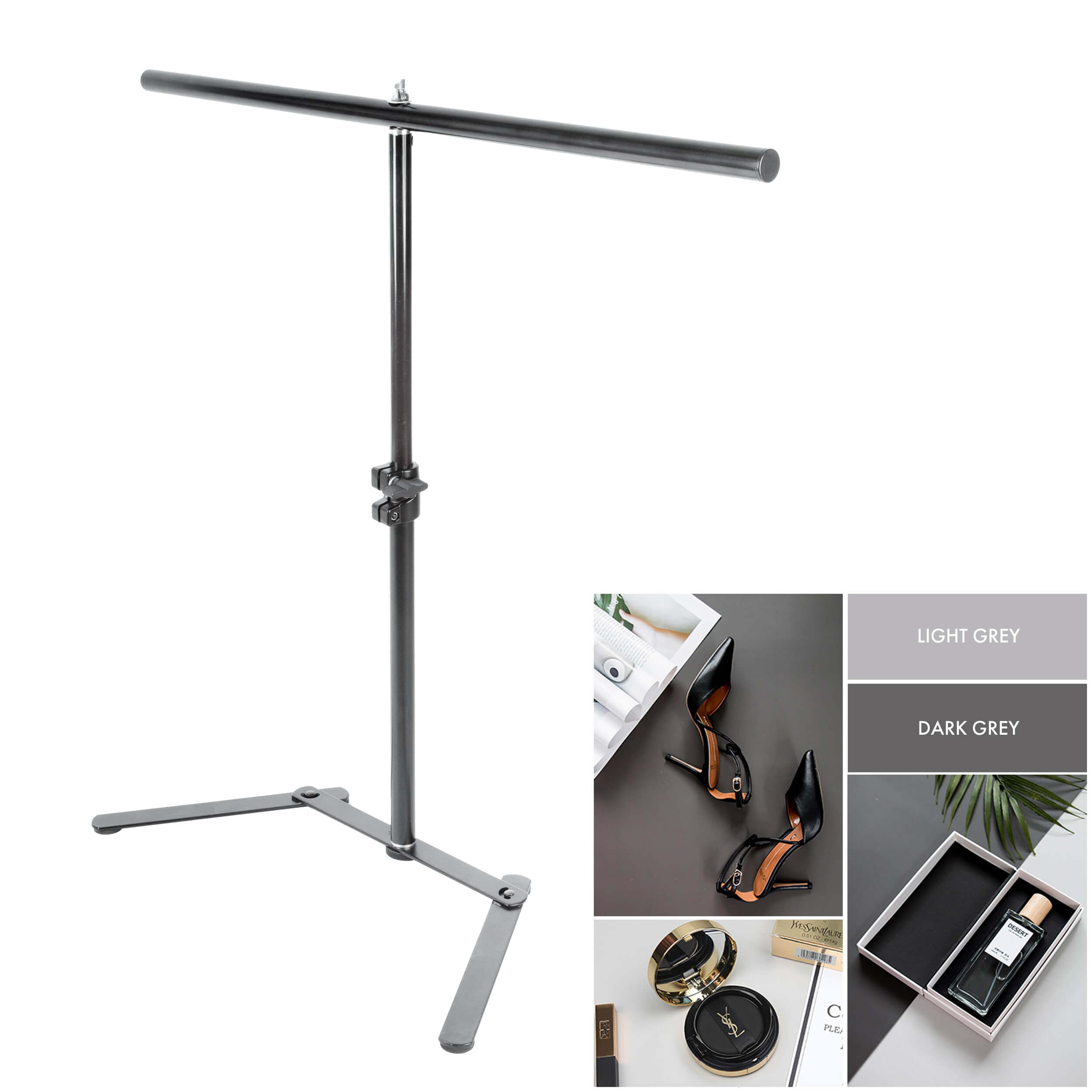 Dual Sided Photography Backdrop Paper with Adjustable Table Stand - Perfect for Product Photography, Food Blogging & E-commerce Listings