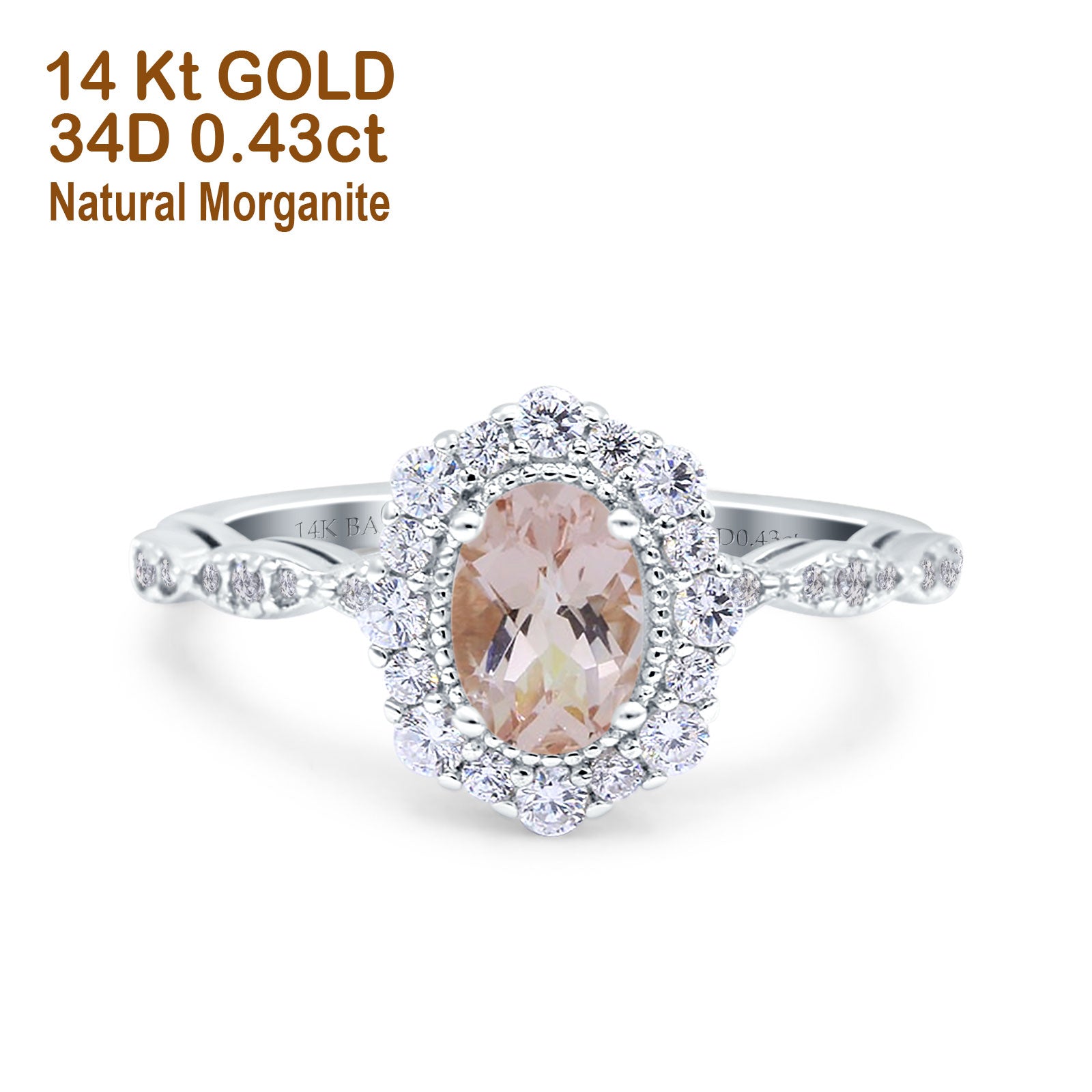 14K Gold 1.19ct Vintage Art Deco Halo Oval 7x5mm G SI Diamond Engagement Ring for Women - Perfect Wedding, Proposal & Anniversary Gift