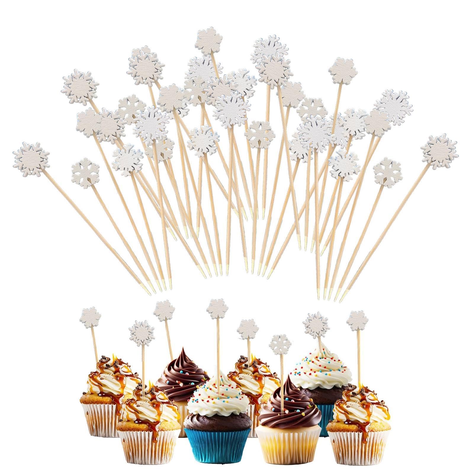 100Pcs Christmas Cocktail Picks - Xmas Tree Santa Snowflake Appetizer Skewers for Holiday Parties, Fruit Decorations & Cocktail Garnishes | Perfect for Christmas Buffets, Dessert Displays & Festive Gatherings