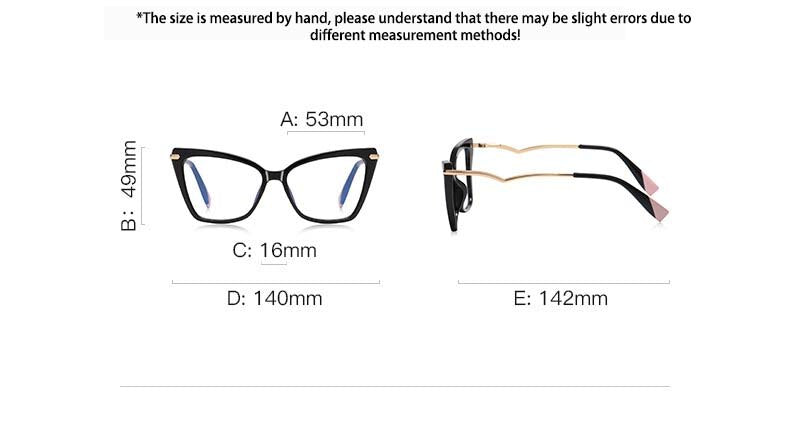 CCspace Women's Full Rim Square Cat Eye Titanium Eyeglasses Frame - Lightweight & Durable TR90 Material - Perfect for Work, Reading & Fashion Accessories