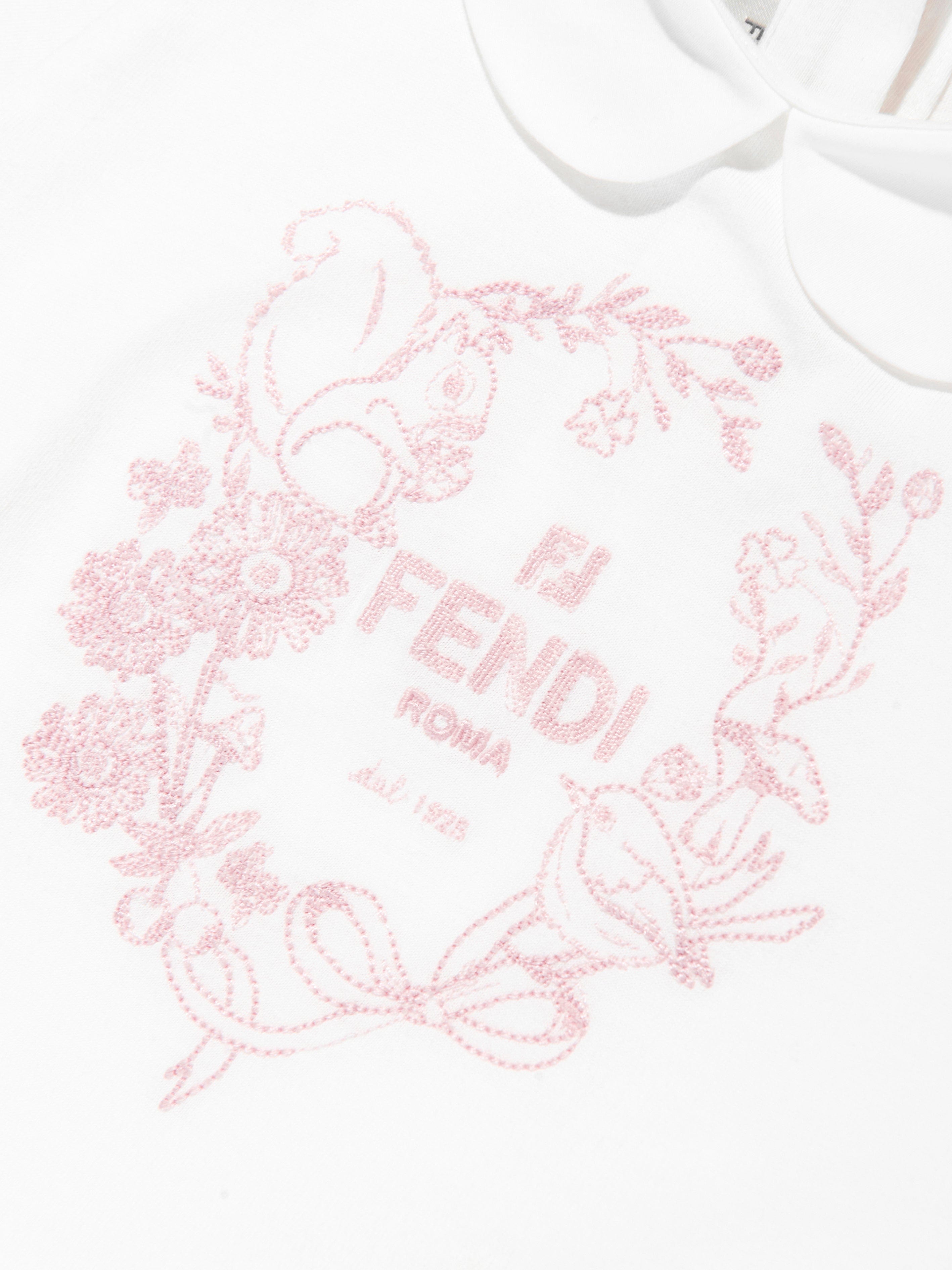 Baby Girls' White Logo T-Shirt - Soft Cotton Tee for Toddlers & Infants - Perfect for Playdates, Daycare & Family Outfits