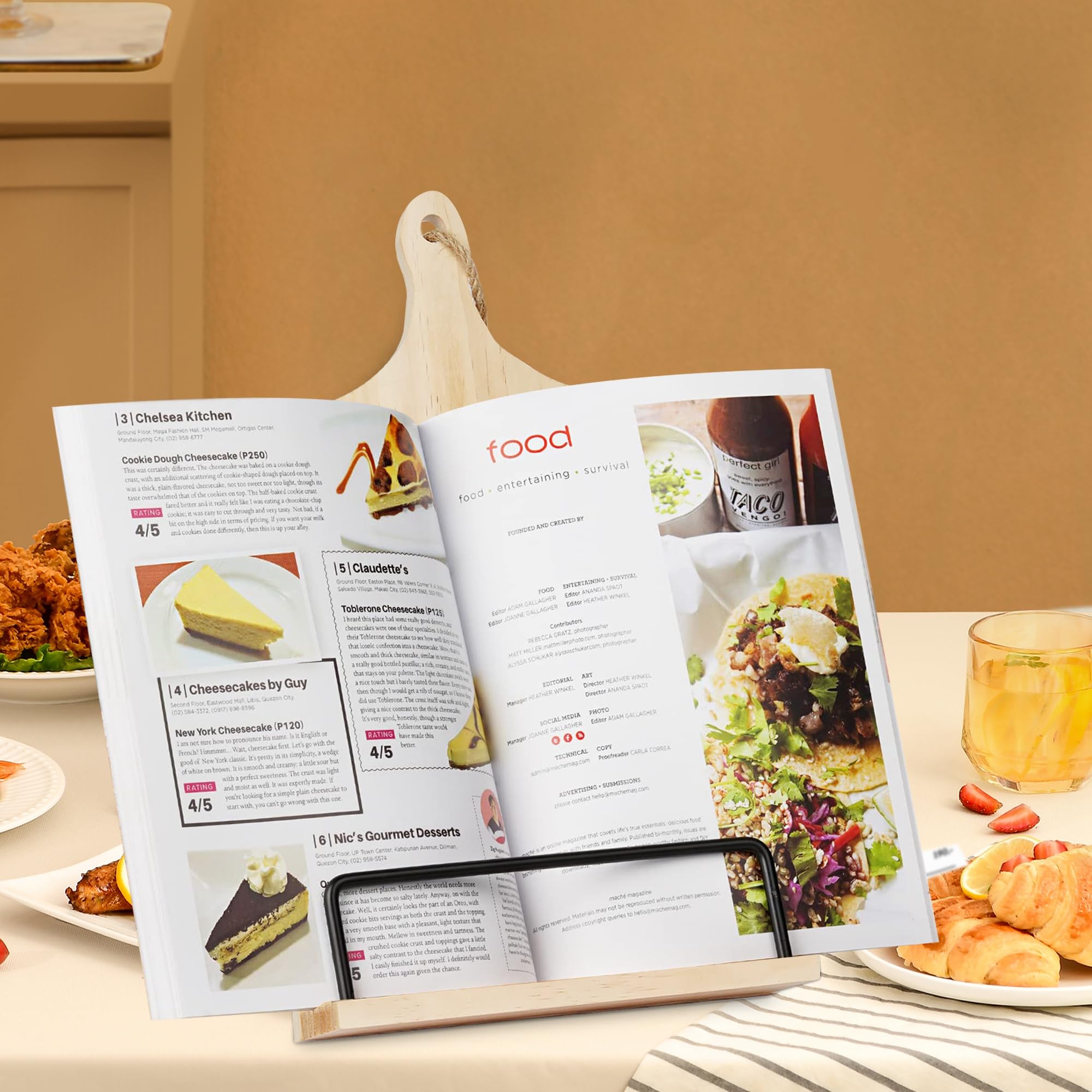 Best Mother's Day Gifts for Mom - Cookbook Stand for Kitchen Counter, Recipe Book Holder - Perfect for Baking, Cooking & Reading in the Kitchen