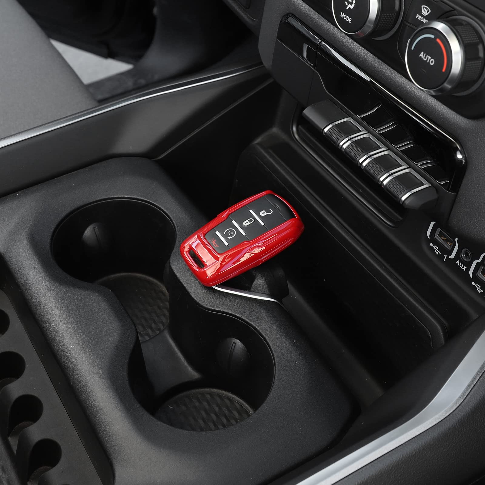 CheroCar RAM Key Fob Cover - Durable Shell Protector for Keyless Entry Remote (2018-2022 Dodge RAM) - Red | Perfect for Truck Owners & Off-Road Adventures